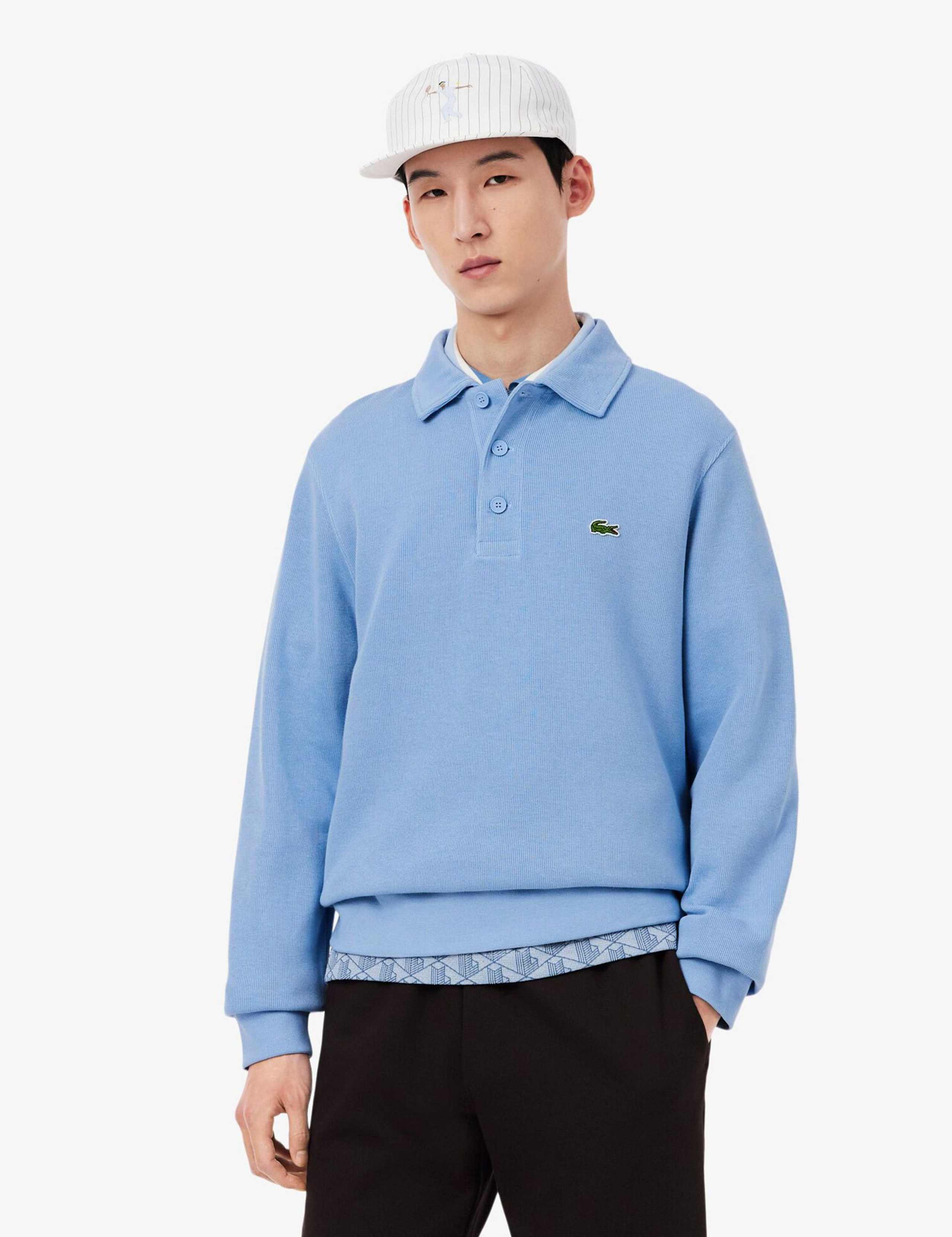 Pure Cotton Knitted Polo Collar Sweatshirt 1 of 7