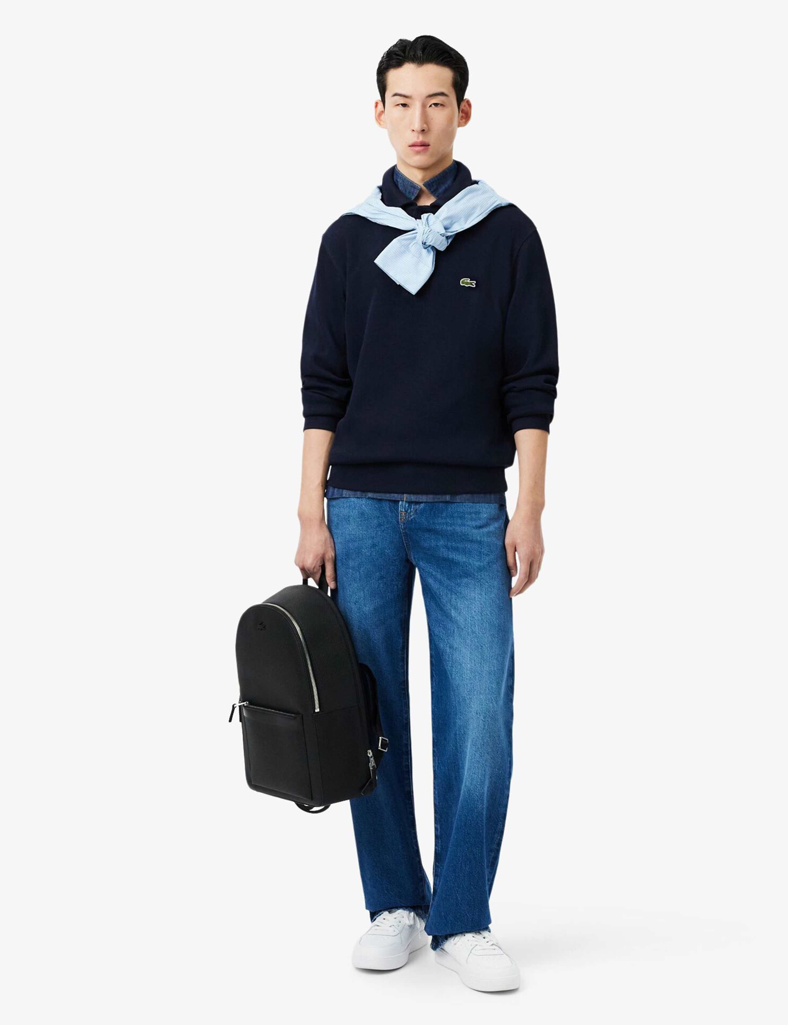 Pure Cotton Knitted Polo Collar Sweatshirt 3 of 6