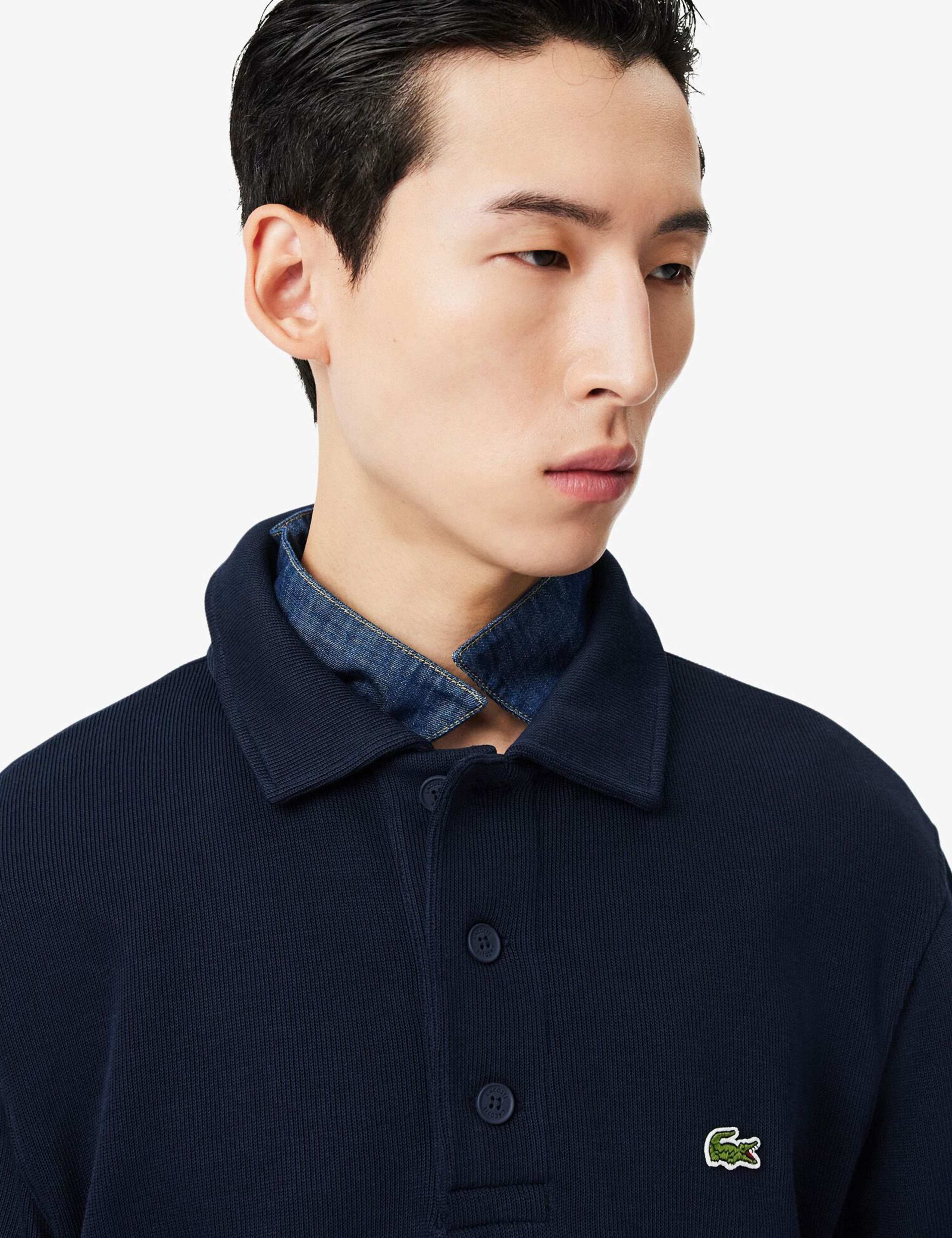 Pure Cotton Knitted Polo Collar Sweatshirt 5 of 6