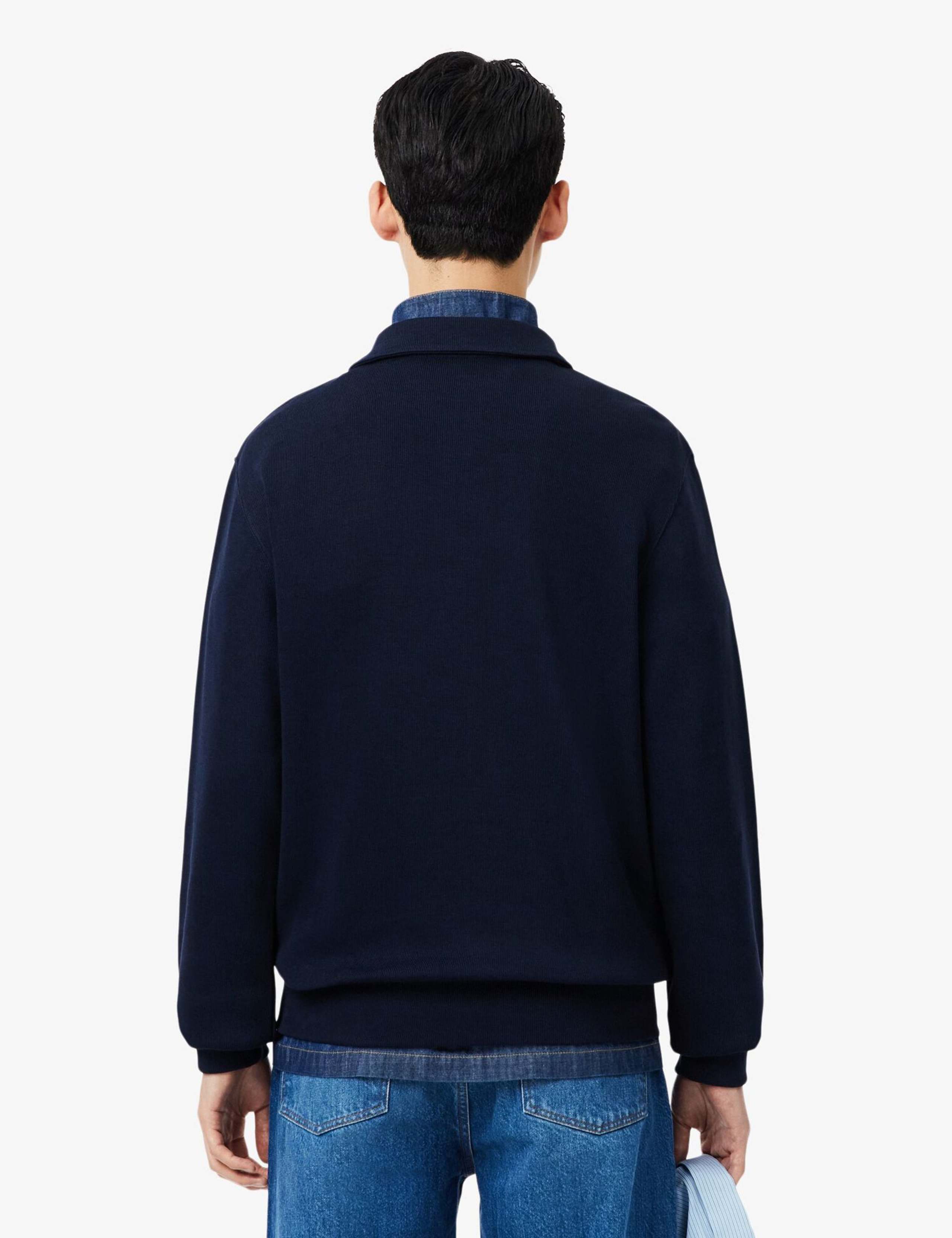 Pure Cotton Knitted Polo Collar Sweatshirt 6 of 6