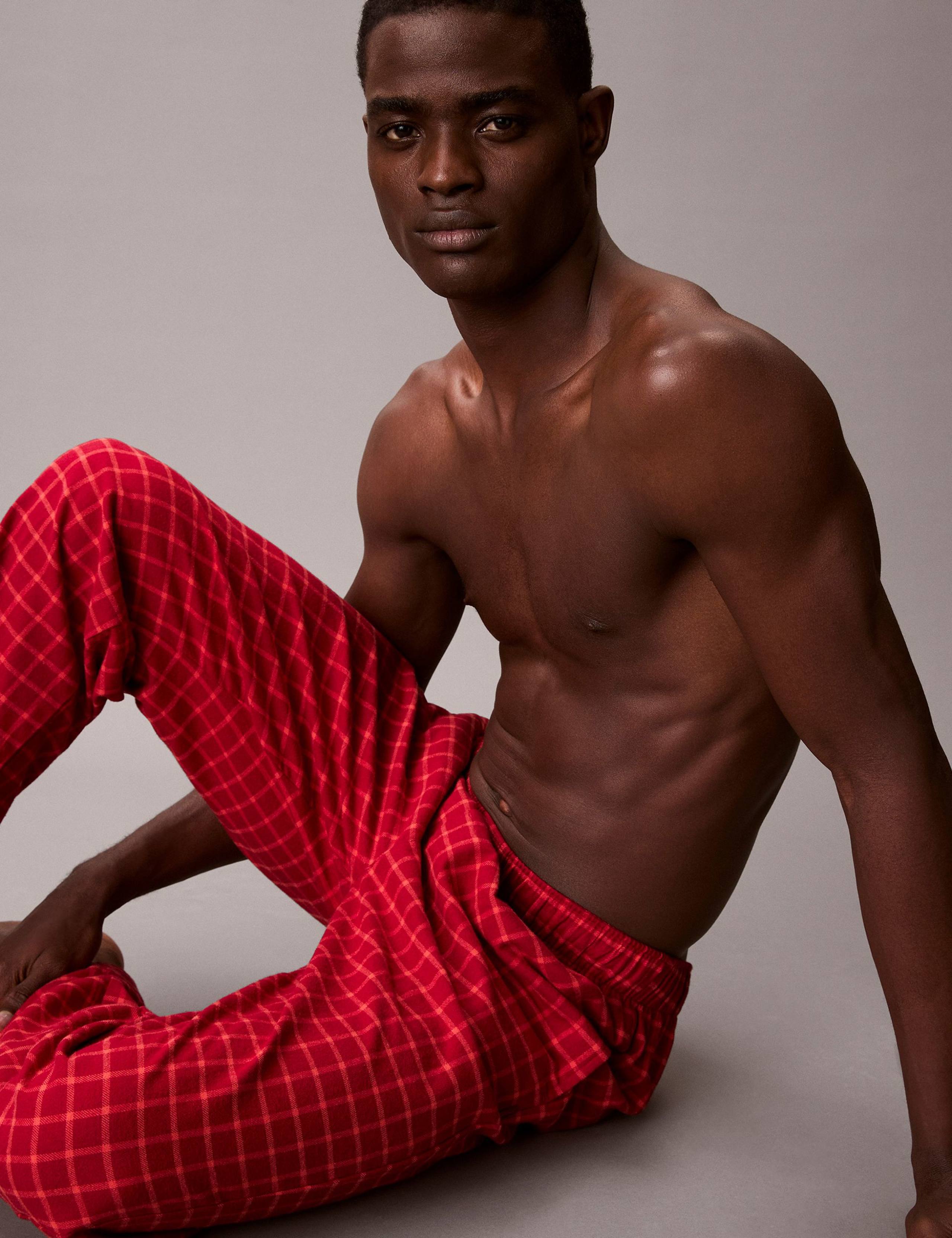 Pure Cotton Checked Pyjama Bottoms 2 of 6