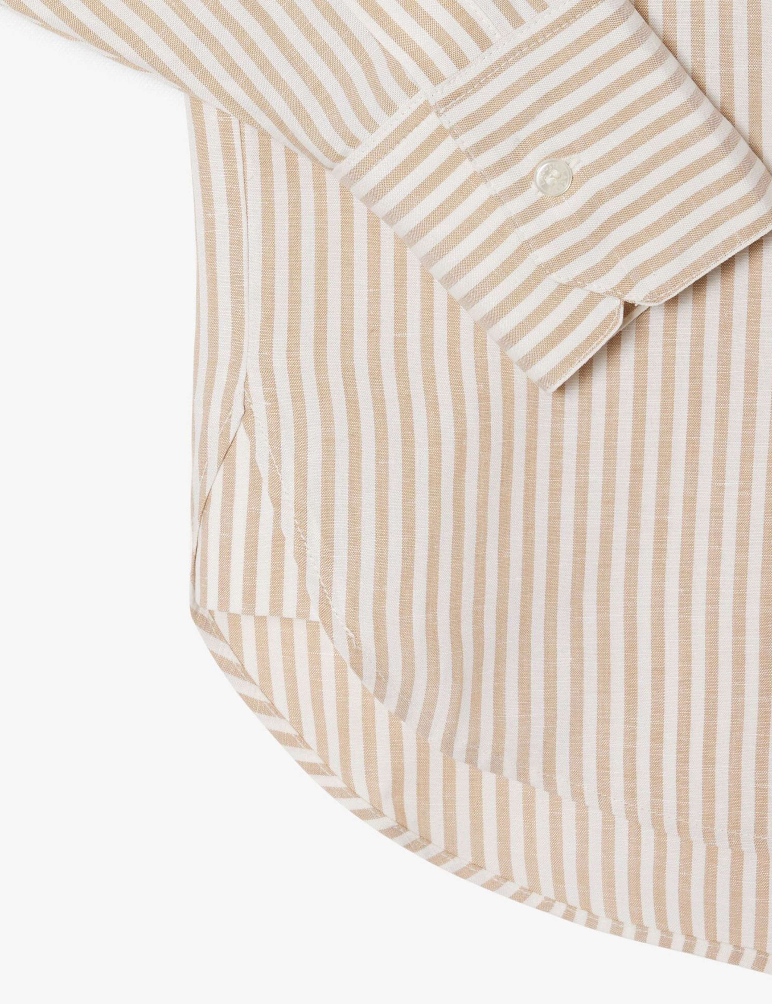 Linen Blend Striped Oversized Shirt 3 of 4