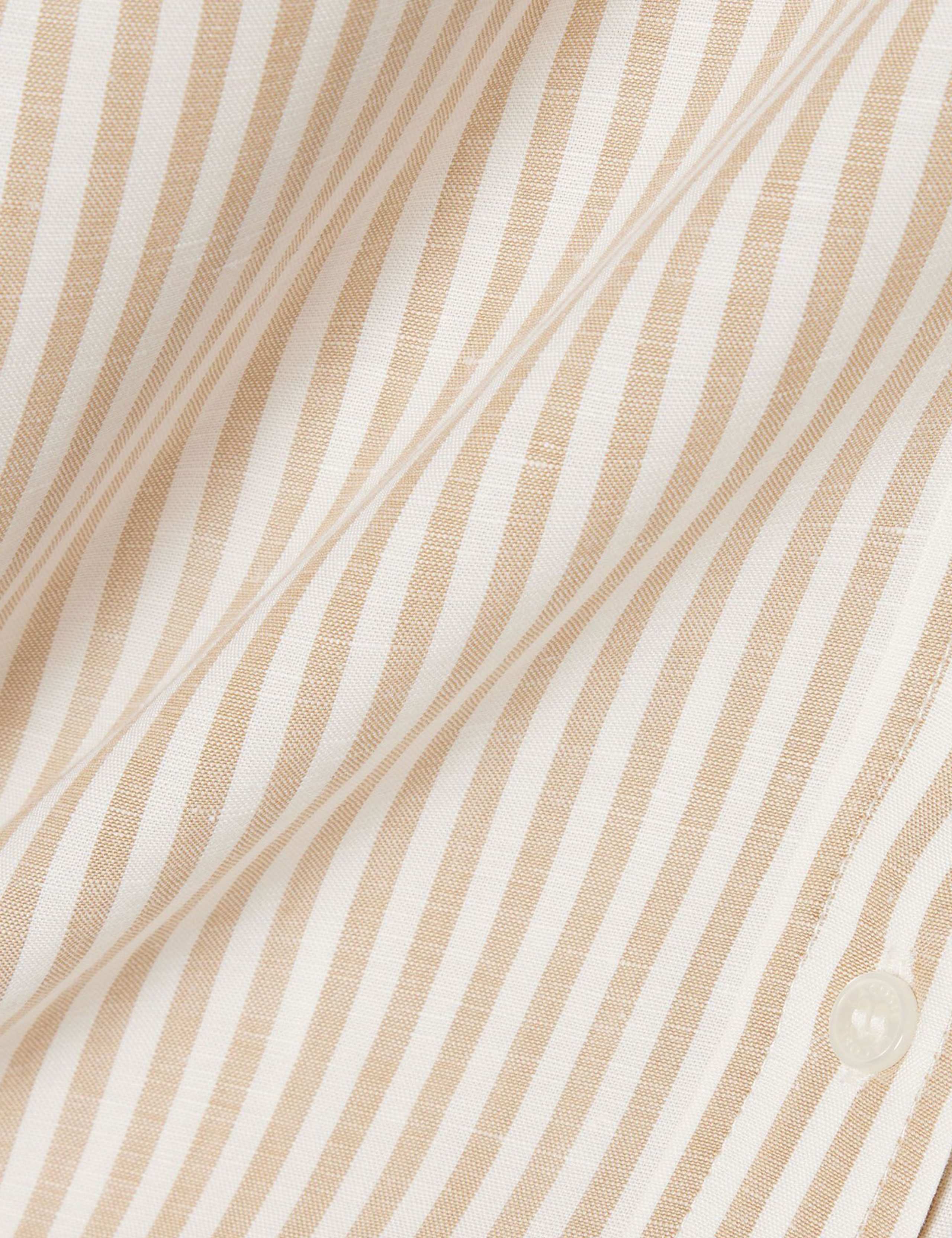Linen Blend Striped Oversized Shirt 4 of 4