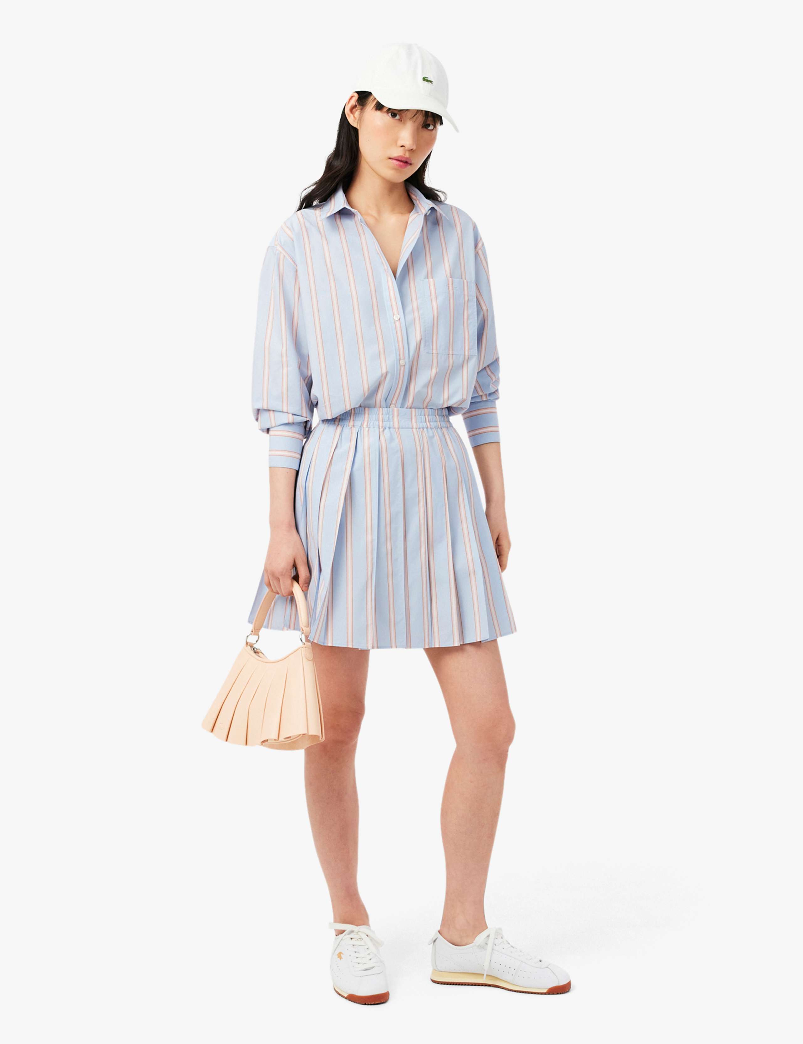Pure Cotton Striped Pleated Mini Skirt 4 of 4