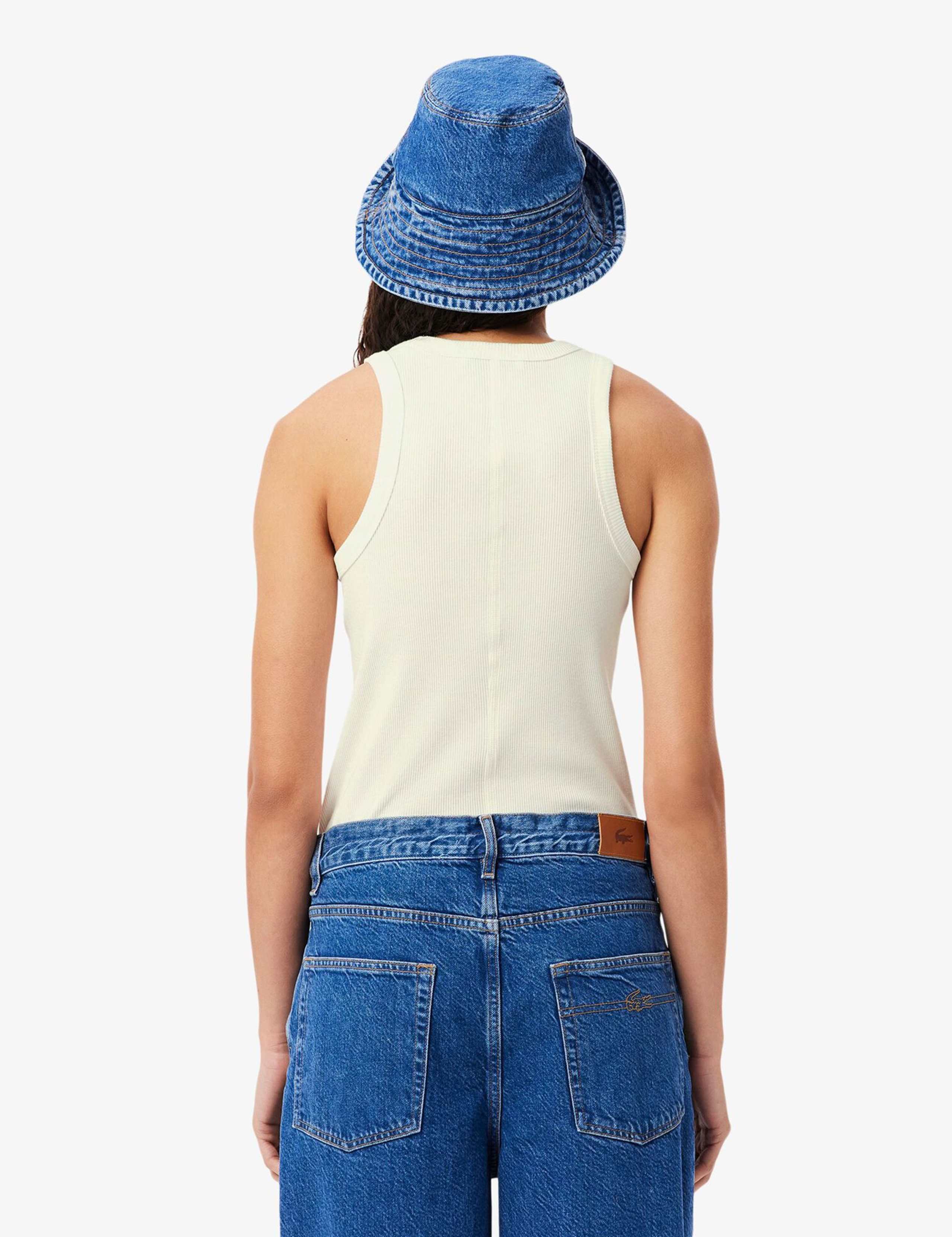 Cotton Modal Blend Ribbed Slim Fit Vest Top 4 of 6