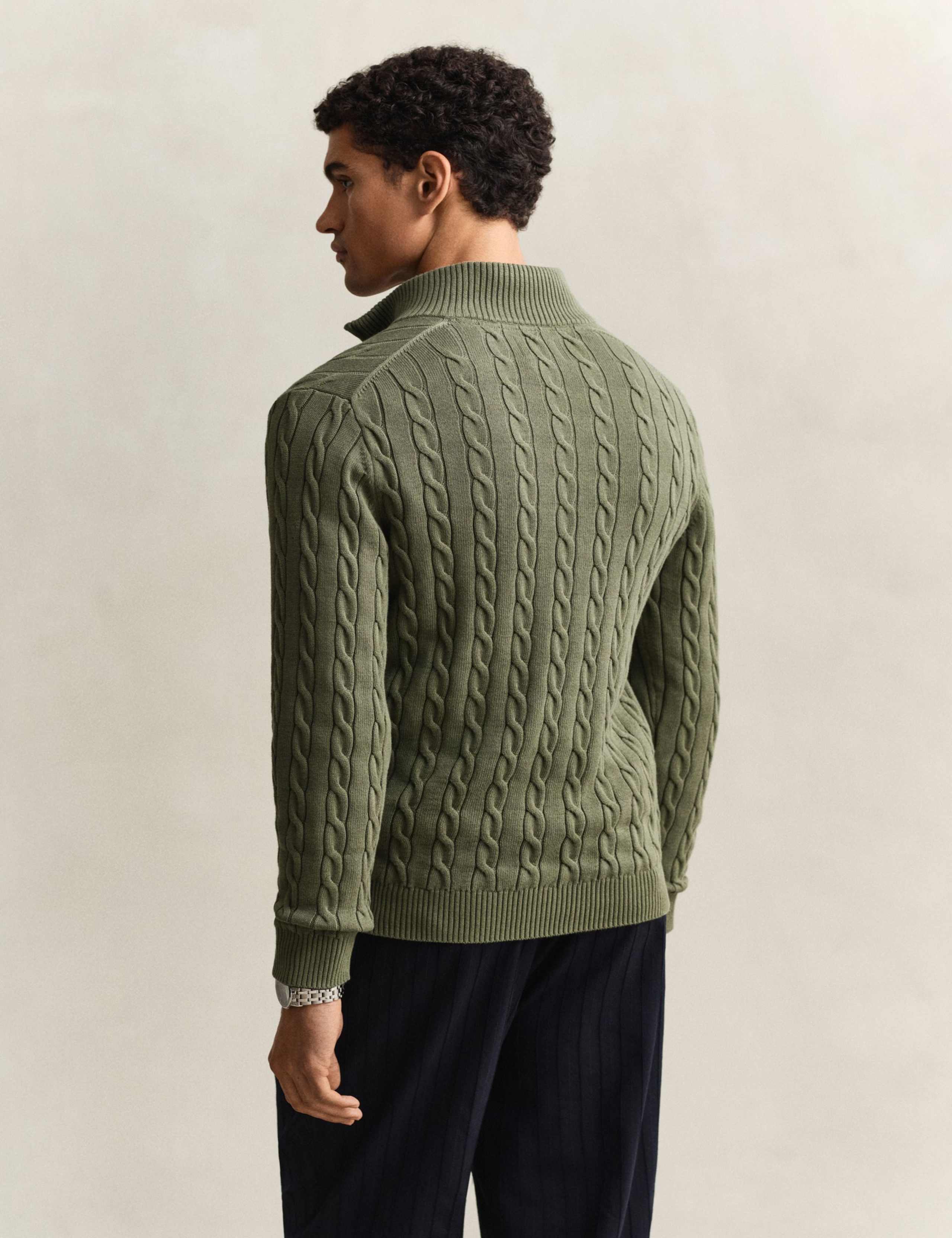 Pure Cotton Cable Half Zip Jumper 5 of 5