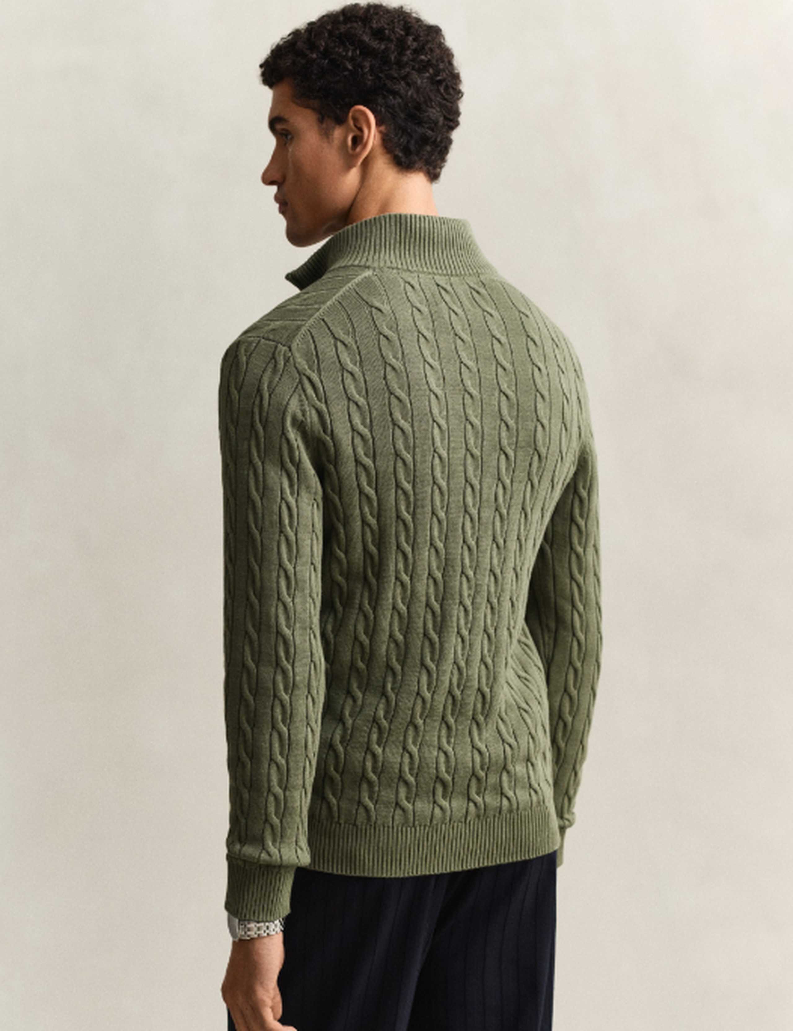 Pure Cotton Cable Half Zip Jumper 6 of 6