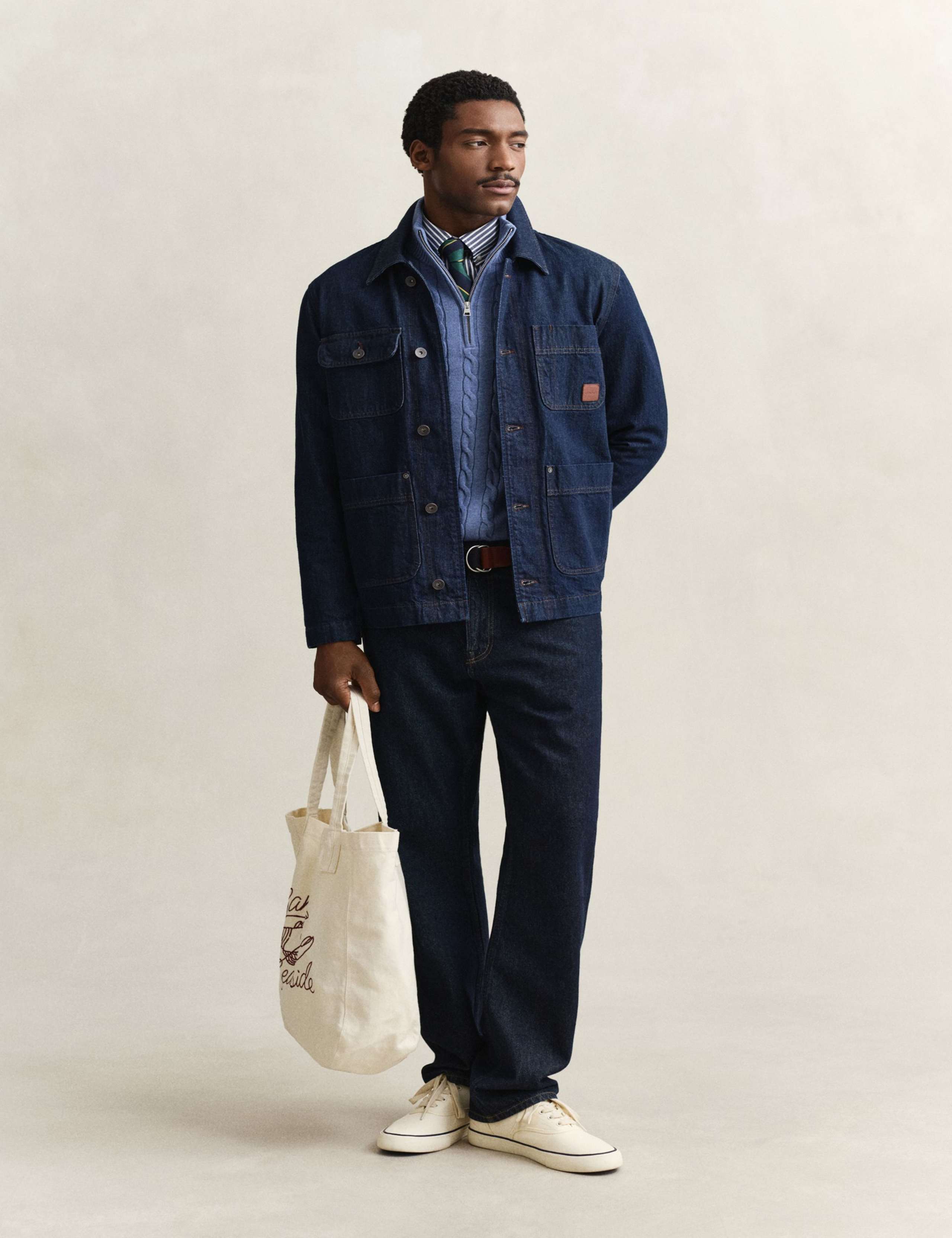 Pure Cotton Cable Half Zip Jumper 3 of 5