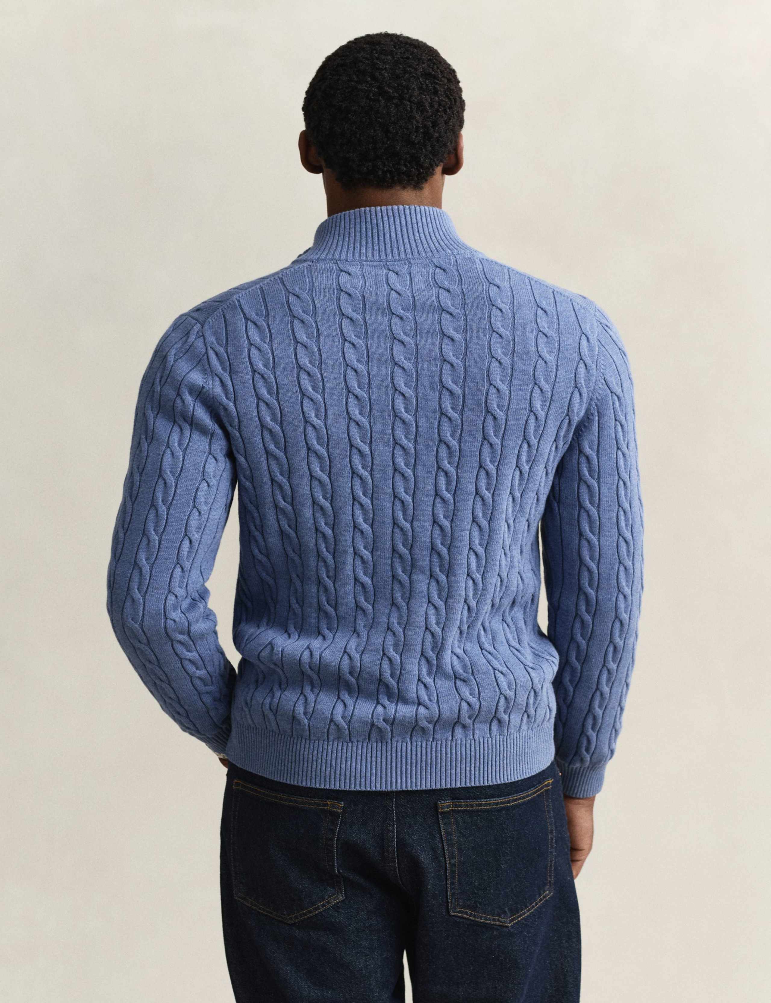 Pure Cotton Cable Half Zip Jumper 5 of 5