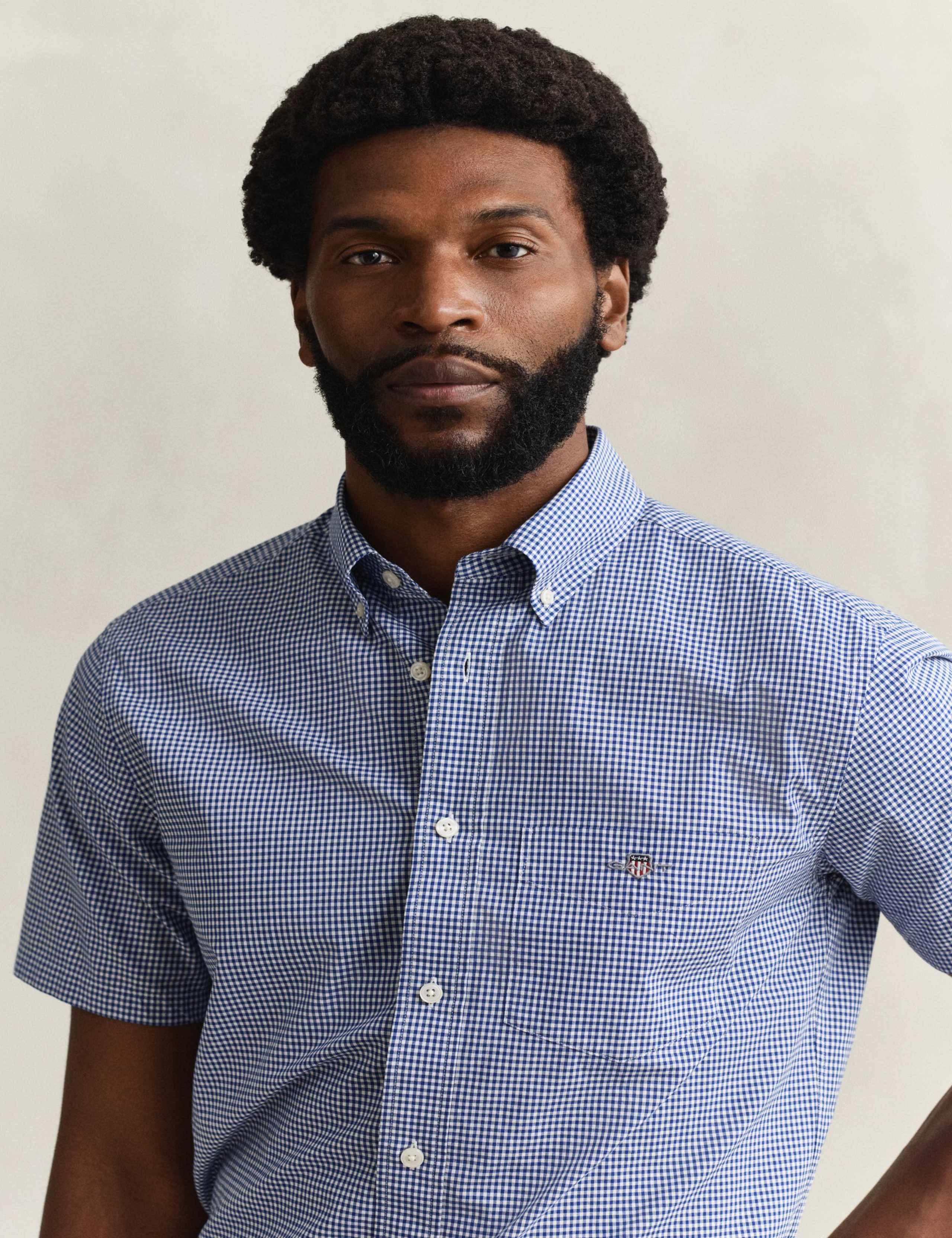 Regular Fit Pure Cotton Gingham Oxford Shirt 4 of 7