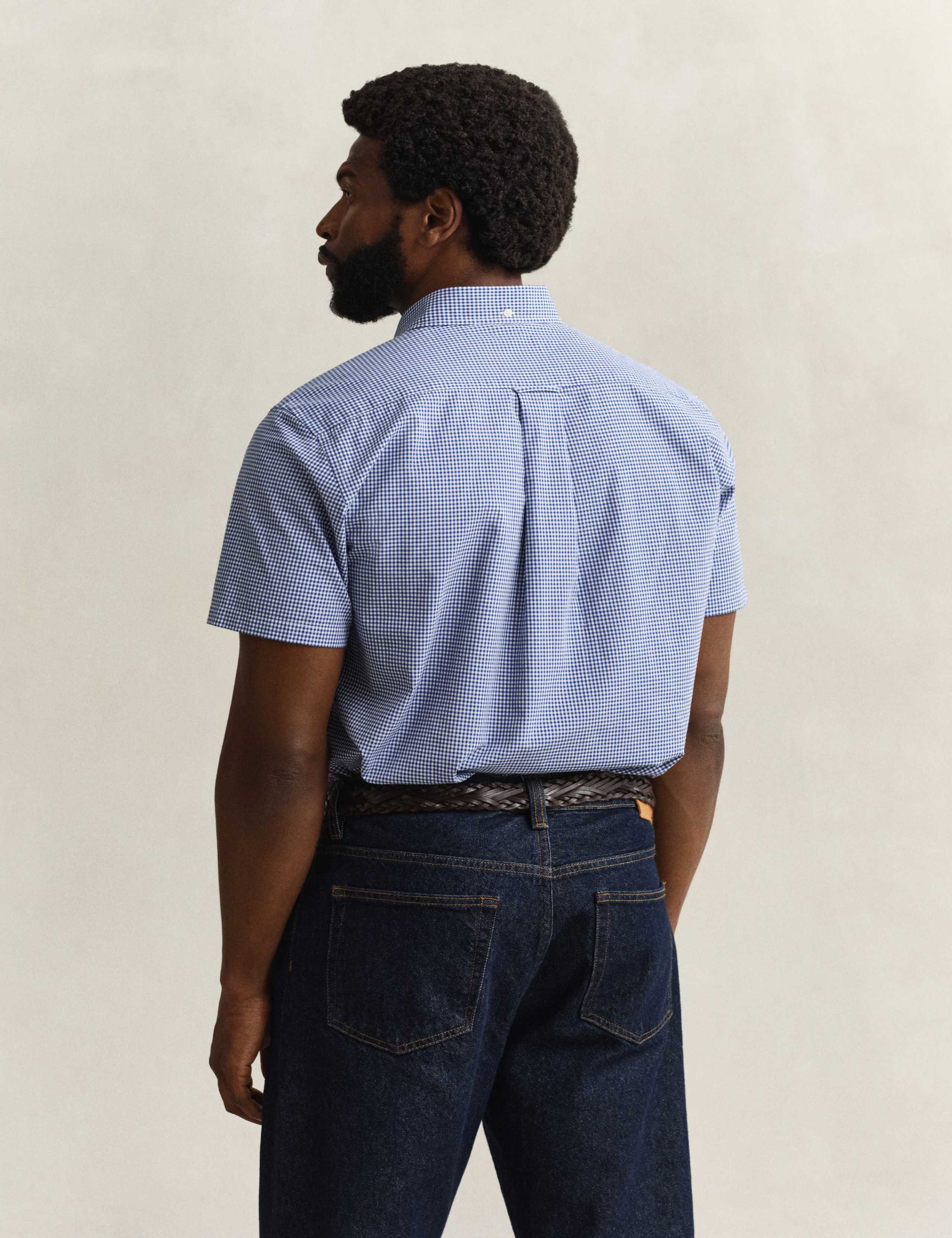 Regular Fit Pure Cotton Gingham Oxford Shirt 5 of 7