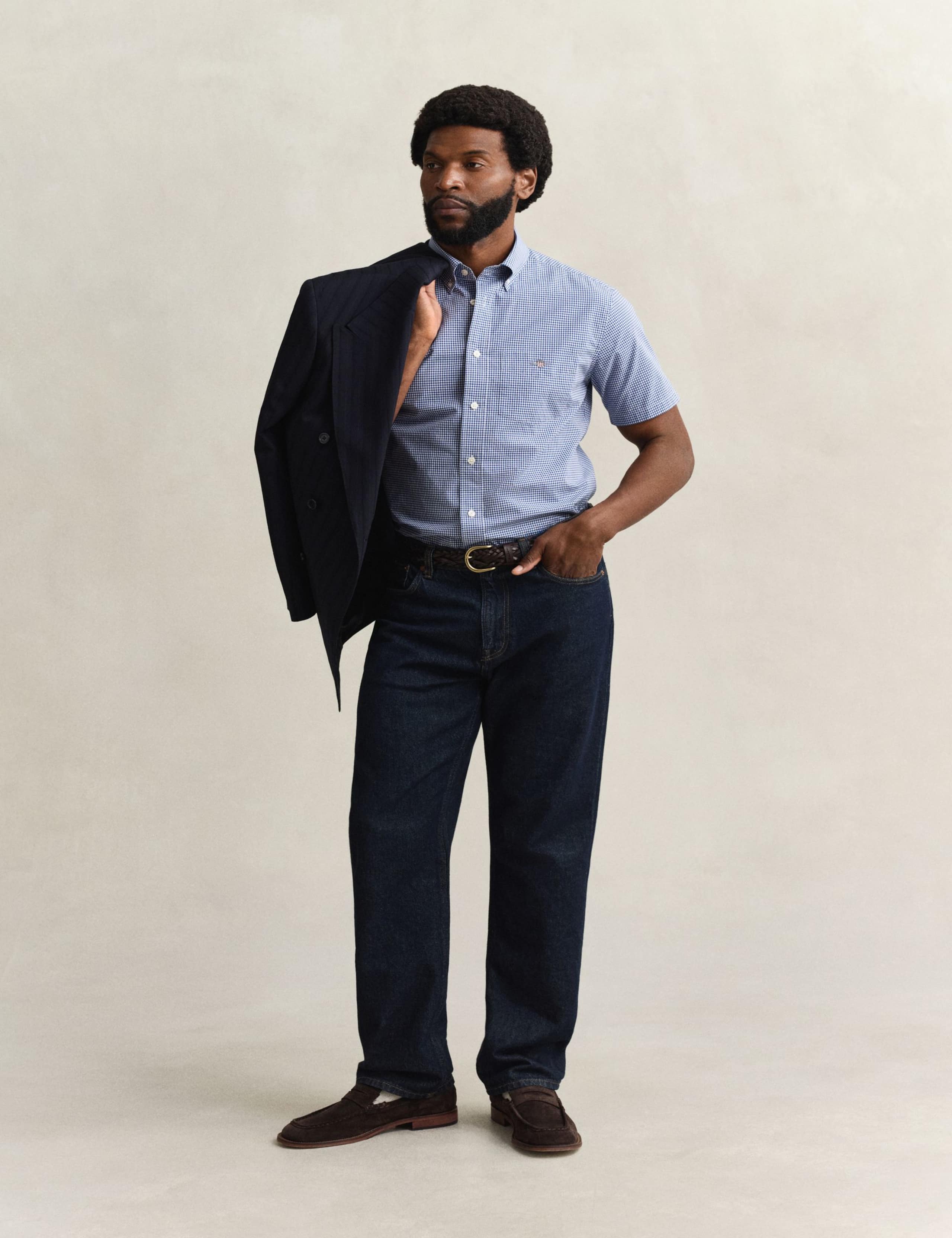 Regular Fit Pure Cotton Gingham Oxford Shirt 7 of 7