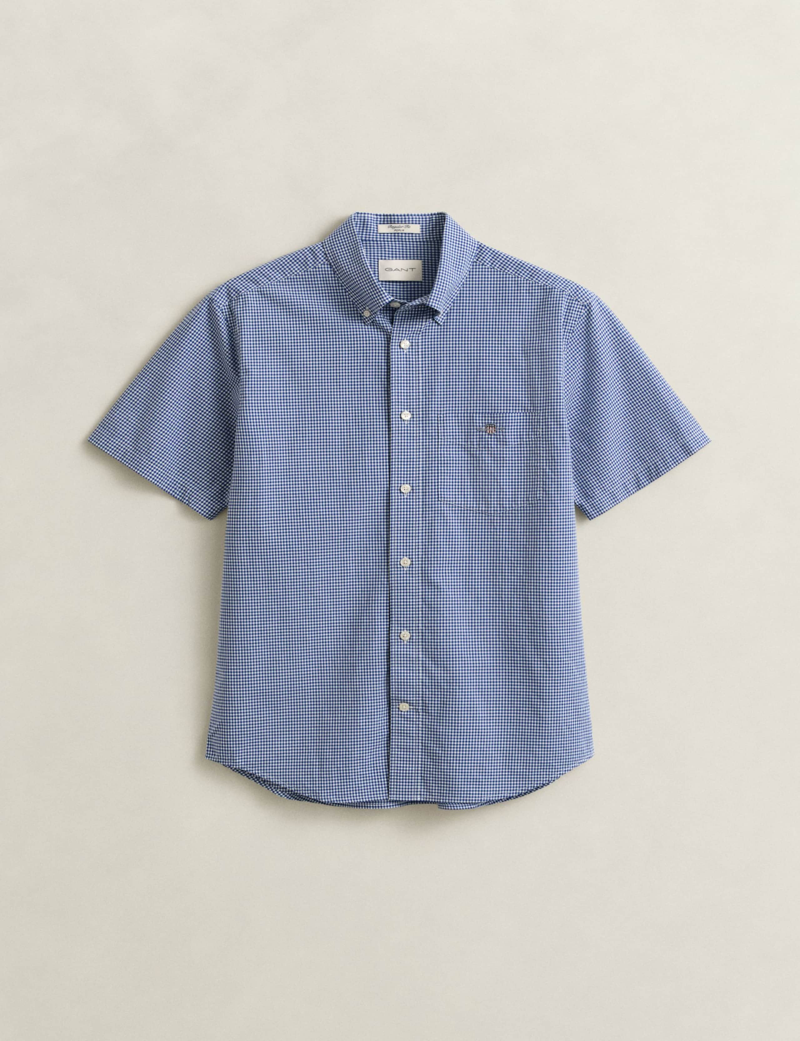Regular Fit Pure Cotton Gingham Oxford Shirt 2 of 7