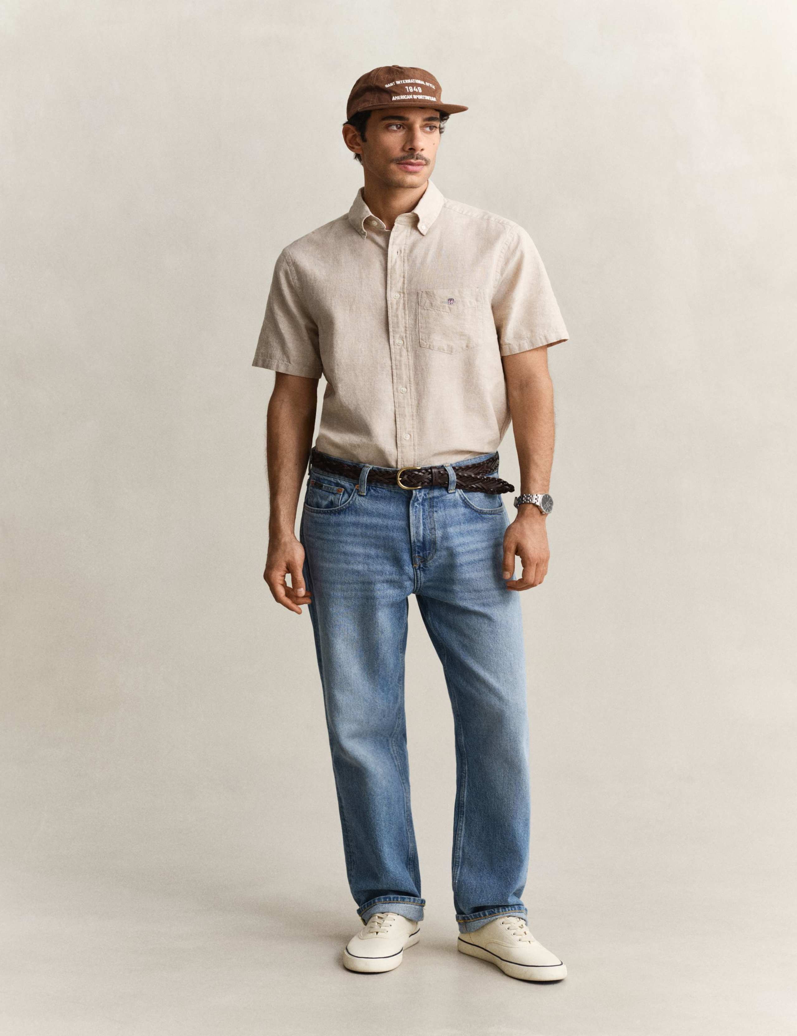 Regular Fit Linen Rich Short Sleeve Shirt 6 of 6