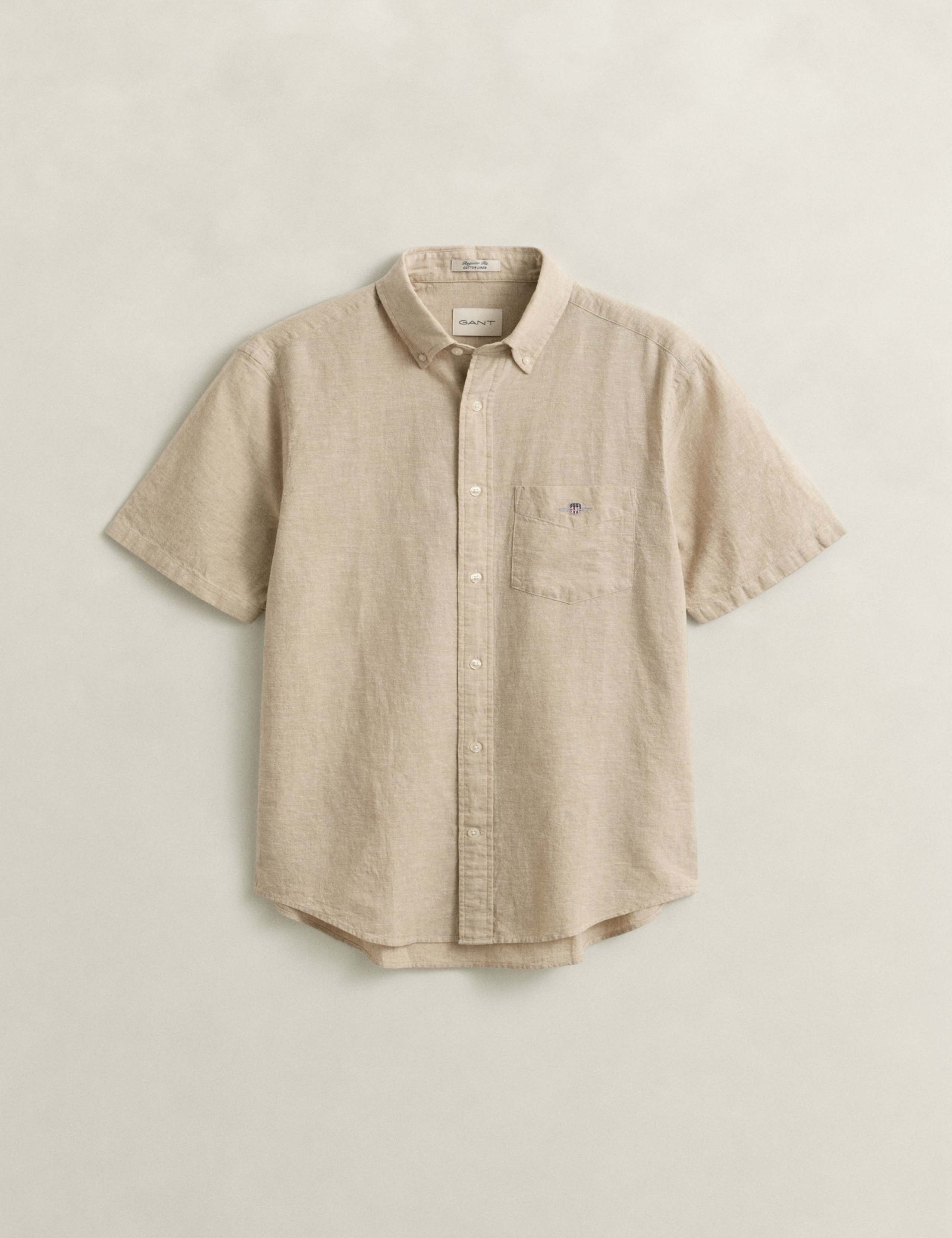 Regular Fit Linen Rich Short Sleeve Shirt 2 of 6