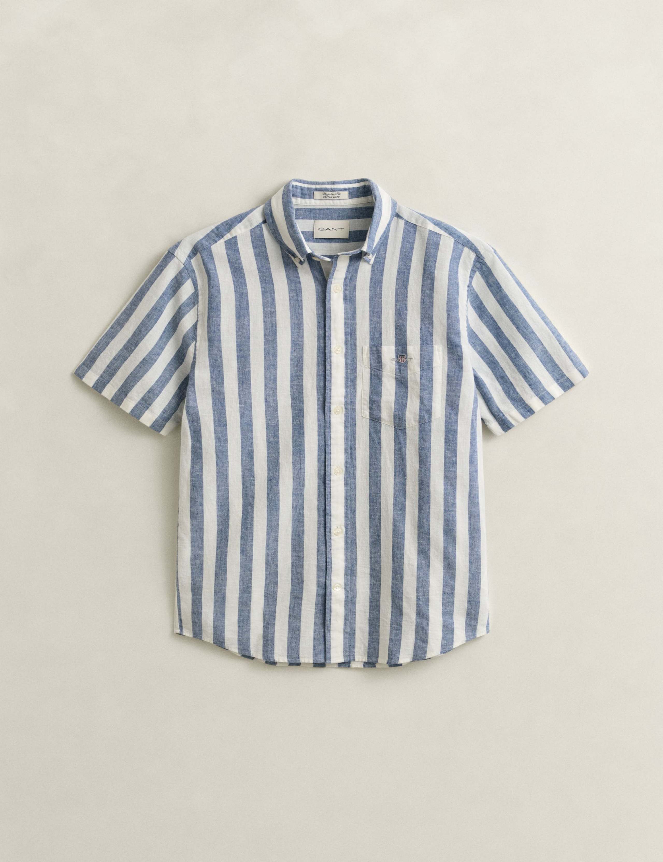 Regular Fit Linen Rich Striped Shirt 2 of 6