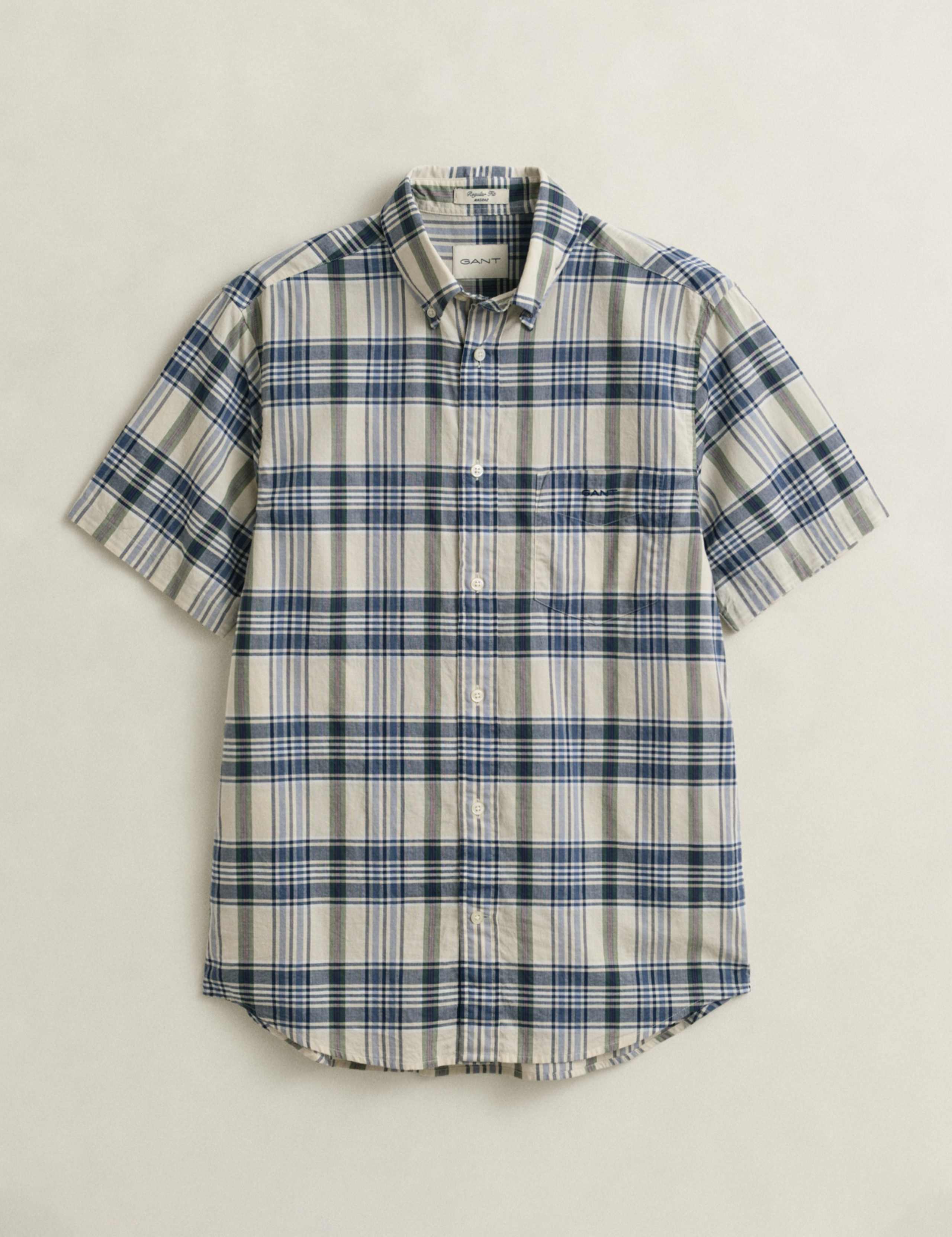 Regular Fit Pure Cotton Check Oxford Shirt 1 of 2