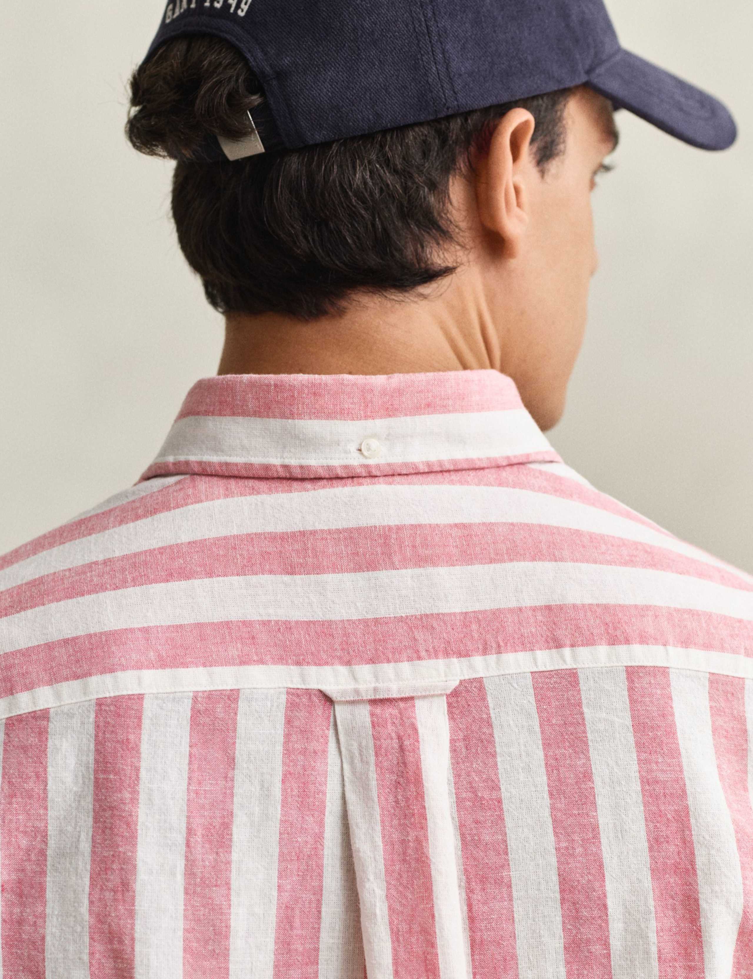 Regular Fit Linen Rich Striped Shirt 5 of 7