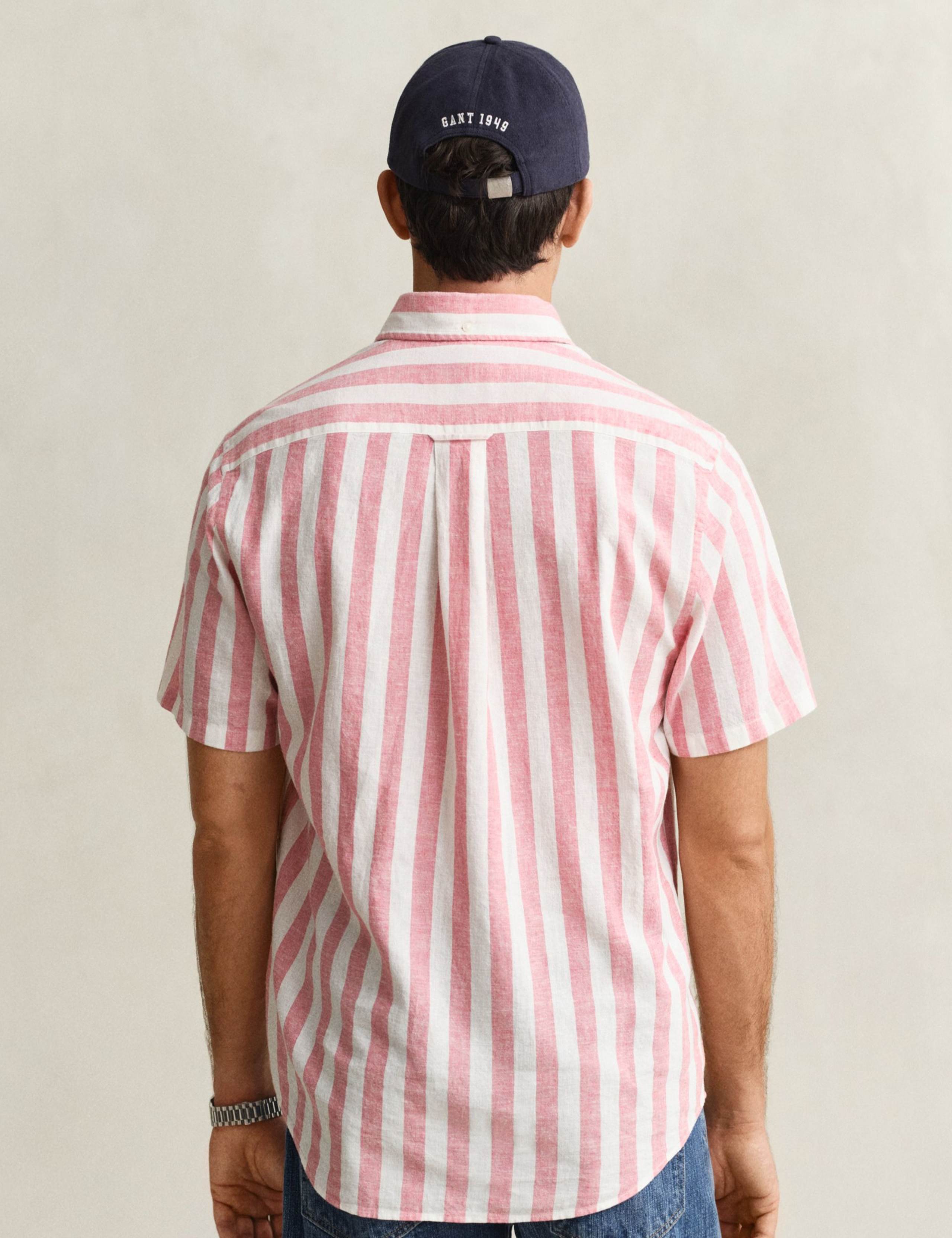 Regular Fit Linen Rich Striped Shirt 6 of 7