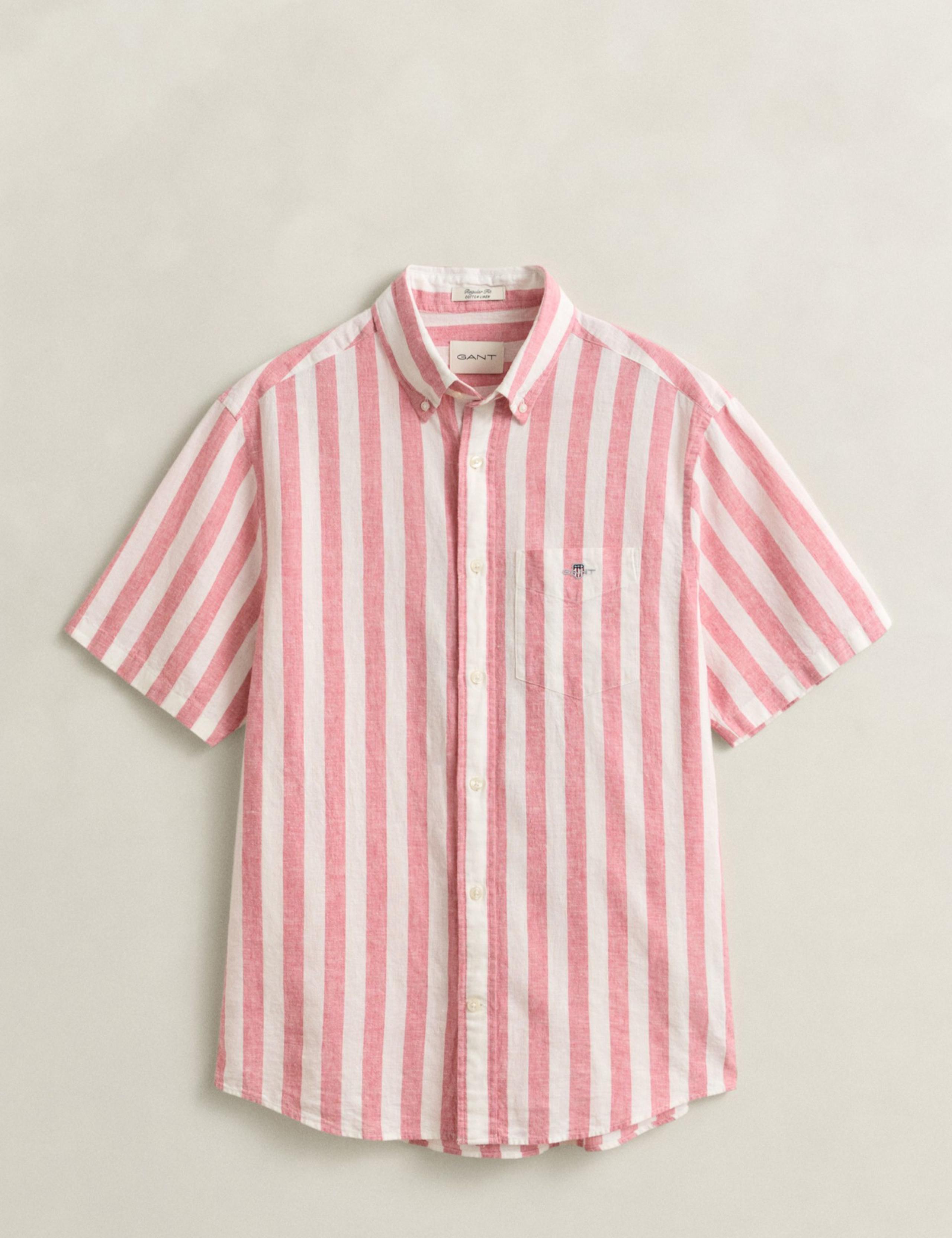 Regular Fit Linen Rich Striped Shirt 2 of 7