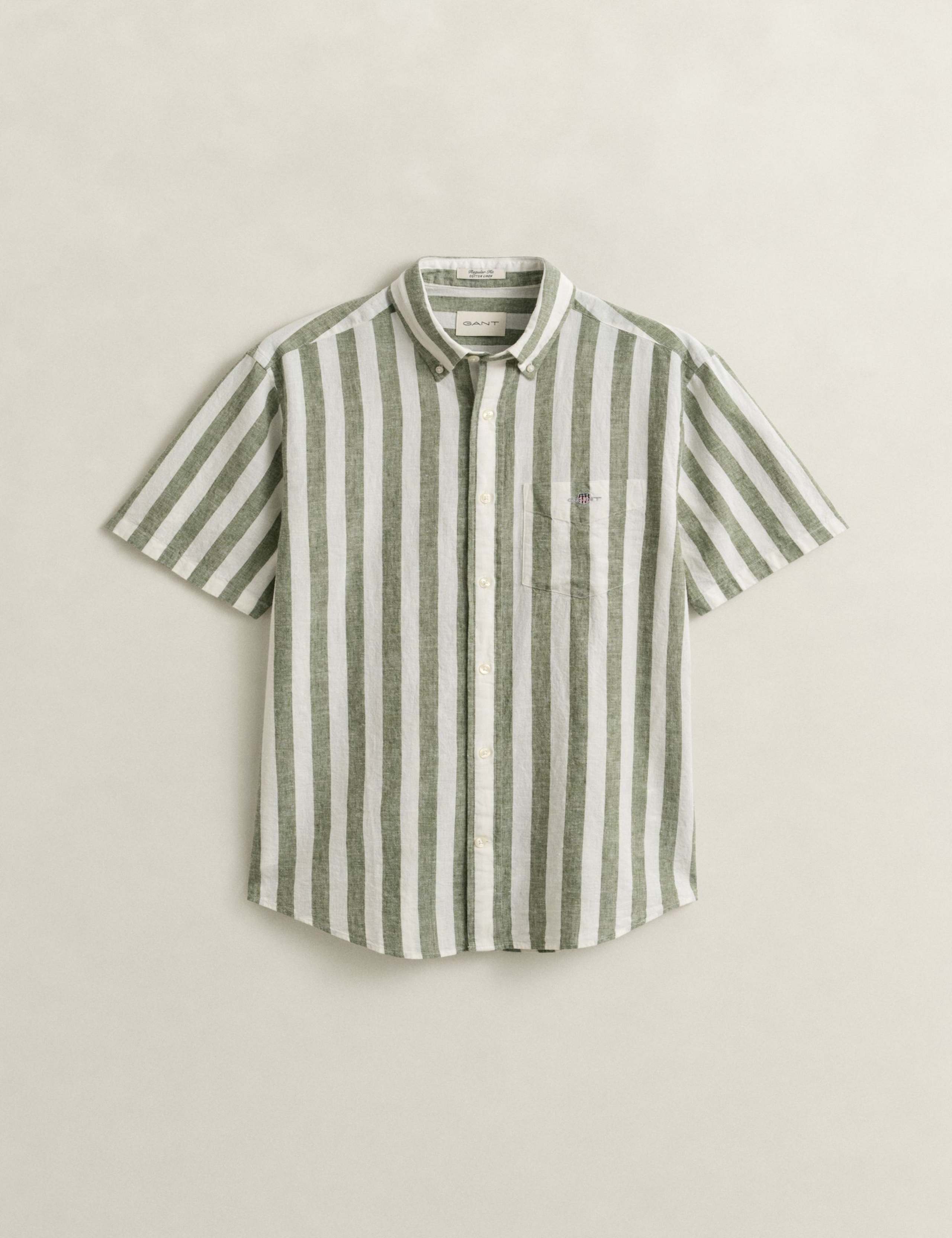 Regular Fit Linen Rich Striped Shirt 2 of 7