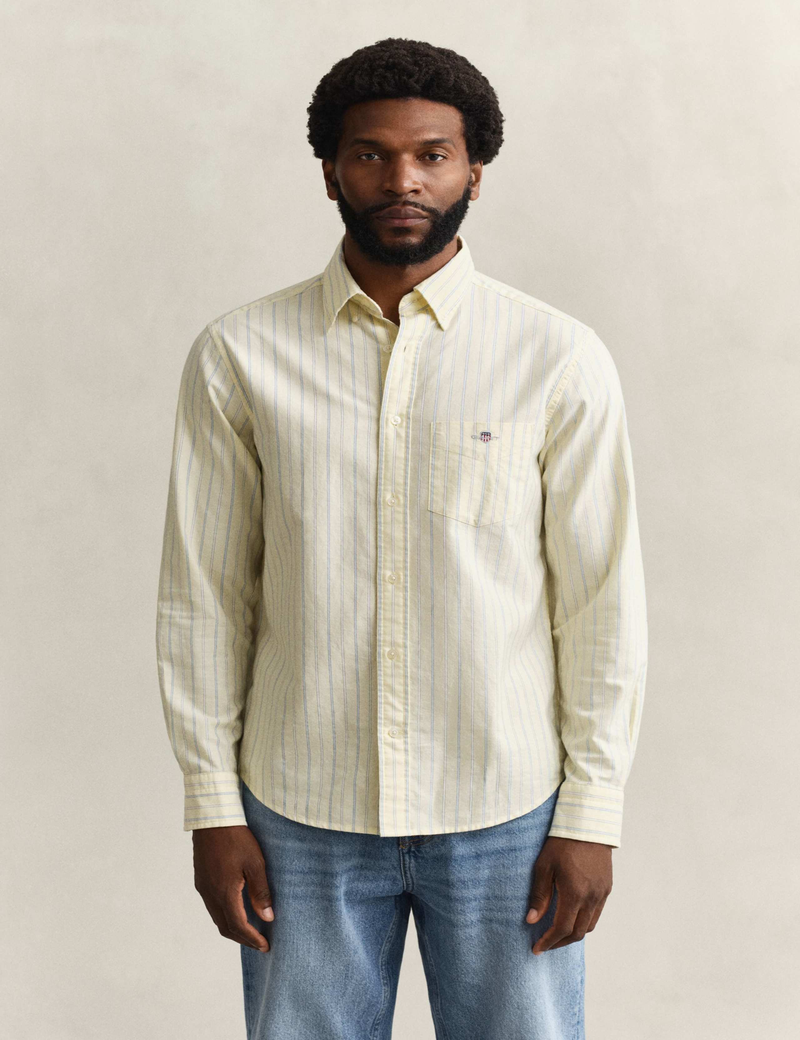 Regular Fit Pure Cotton Striped Oxford Shirt 1 of 7