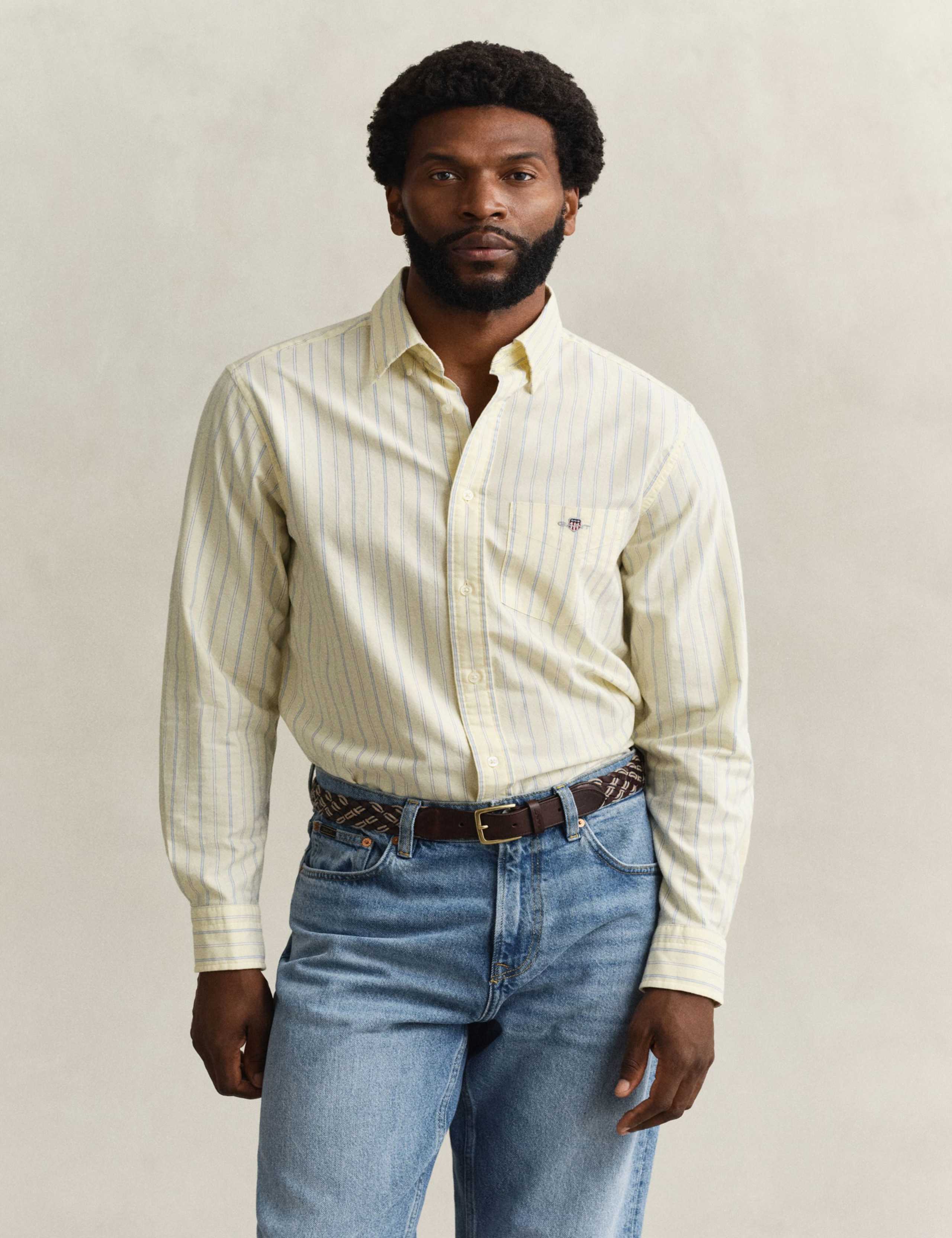Regular Fit Pure Cotton Striped Oxford Shirt 3 of 7