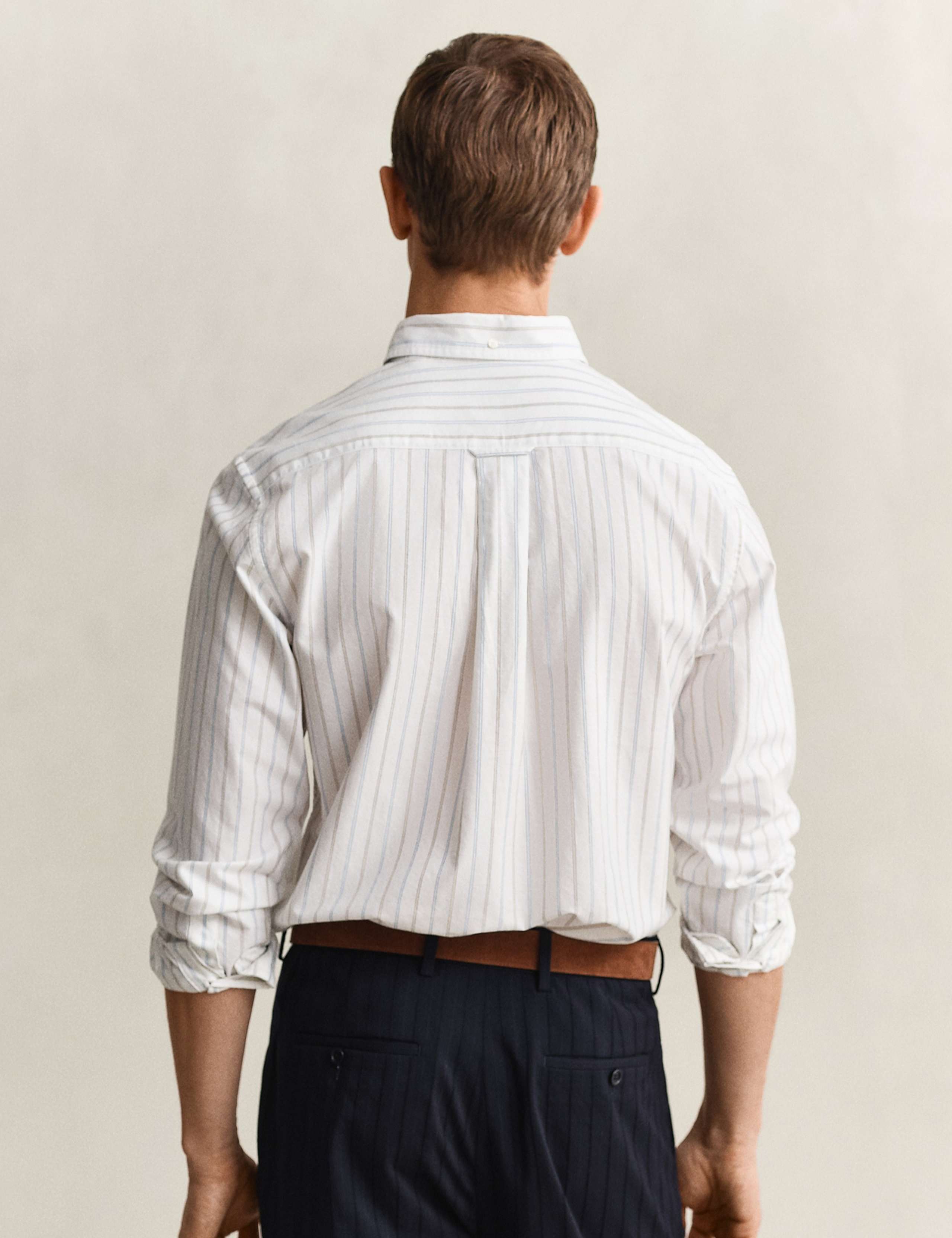 Regular Fit Pure Cotton Striped Oxford Shirt 3 of 8