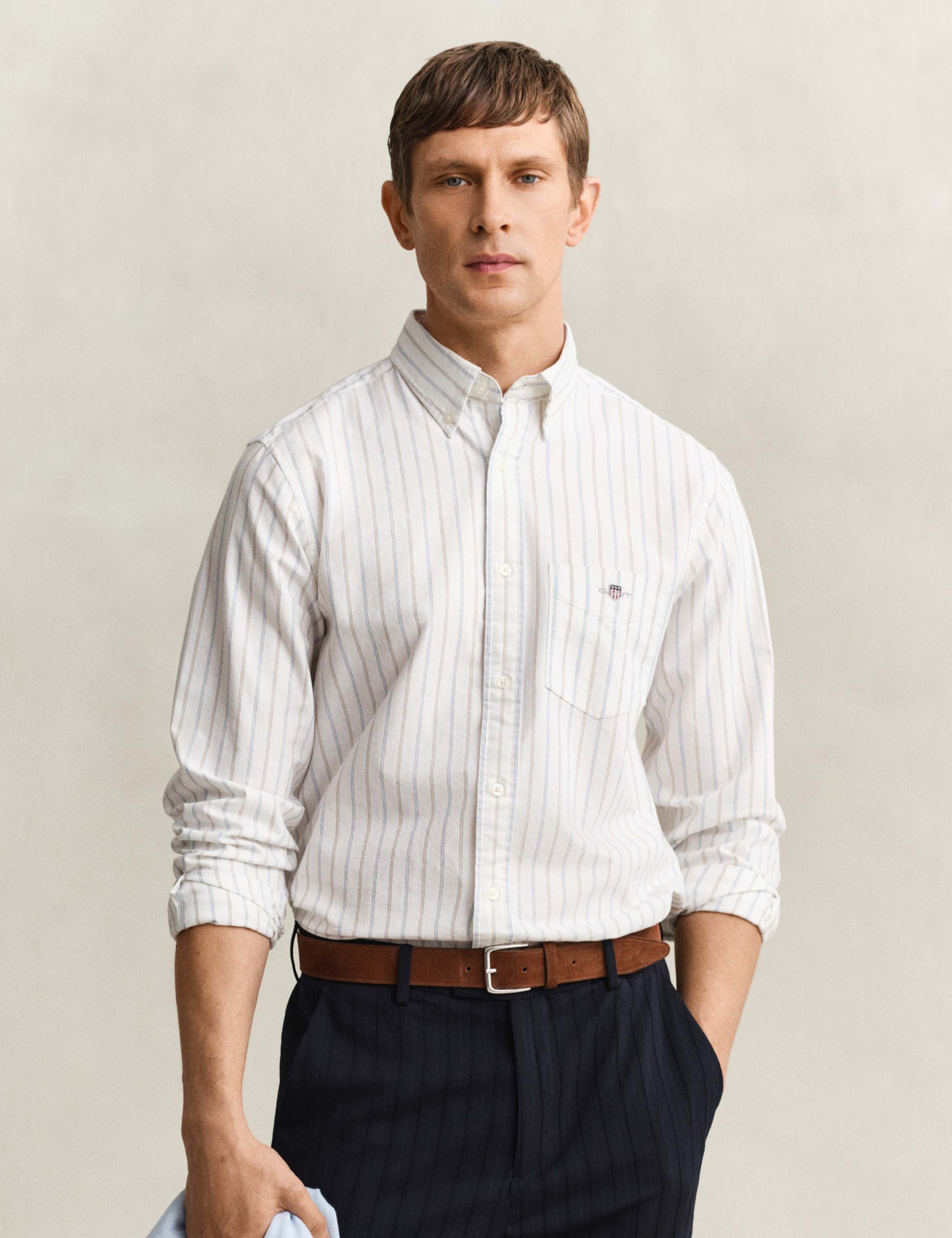 Regular Fit Pure Cotton Striped Oxford Shirt 4 of 8