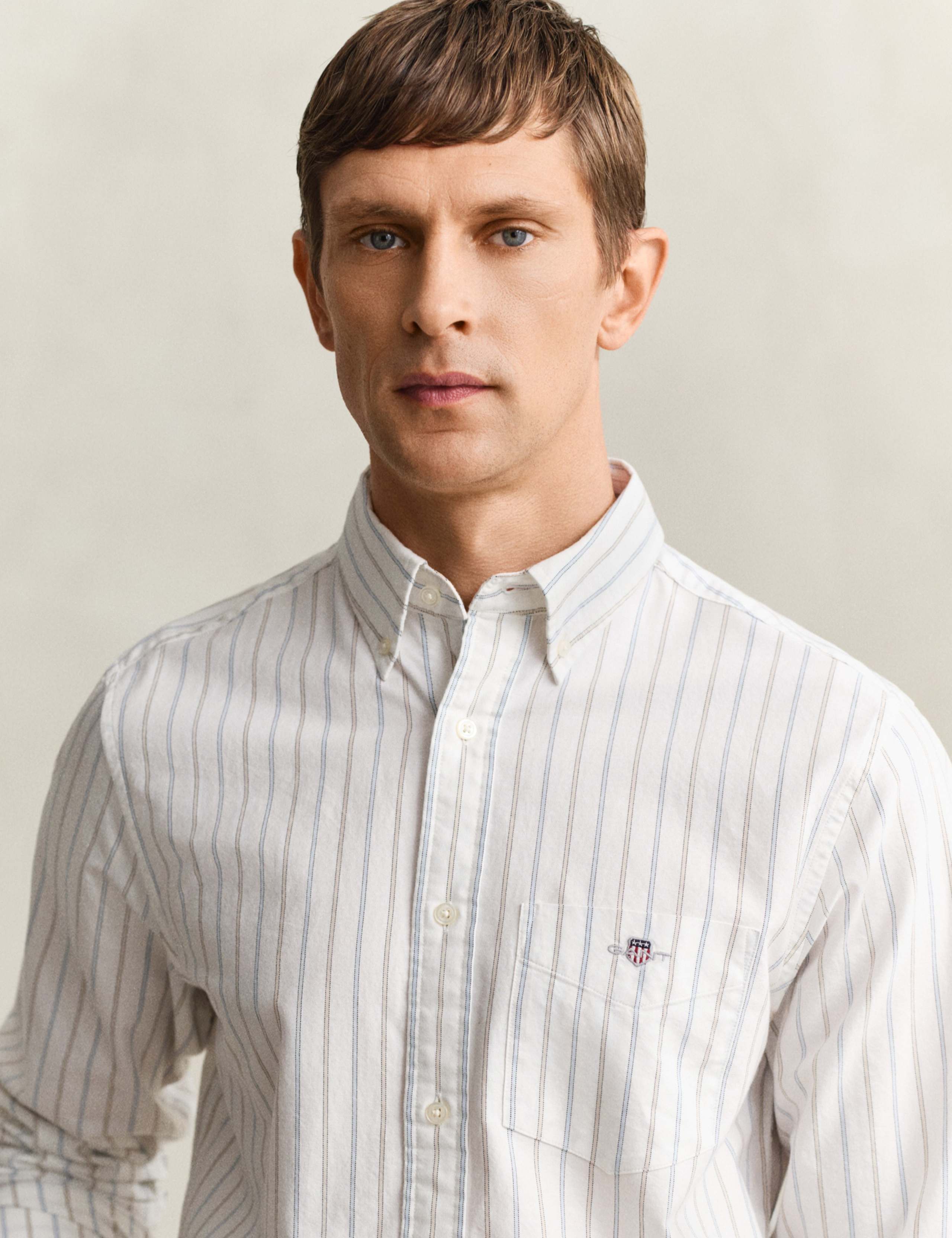 Regular Fit Pure Cotton Striped Oxford Shirt 7 of 8