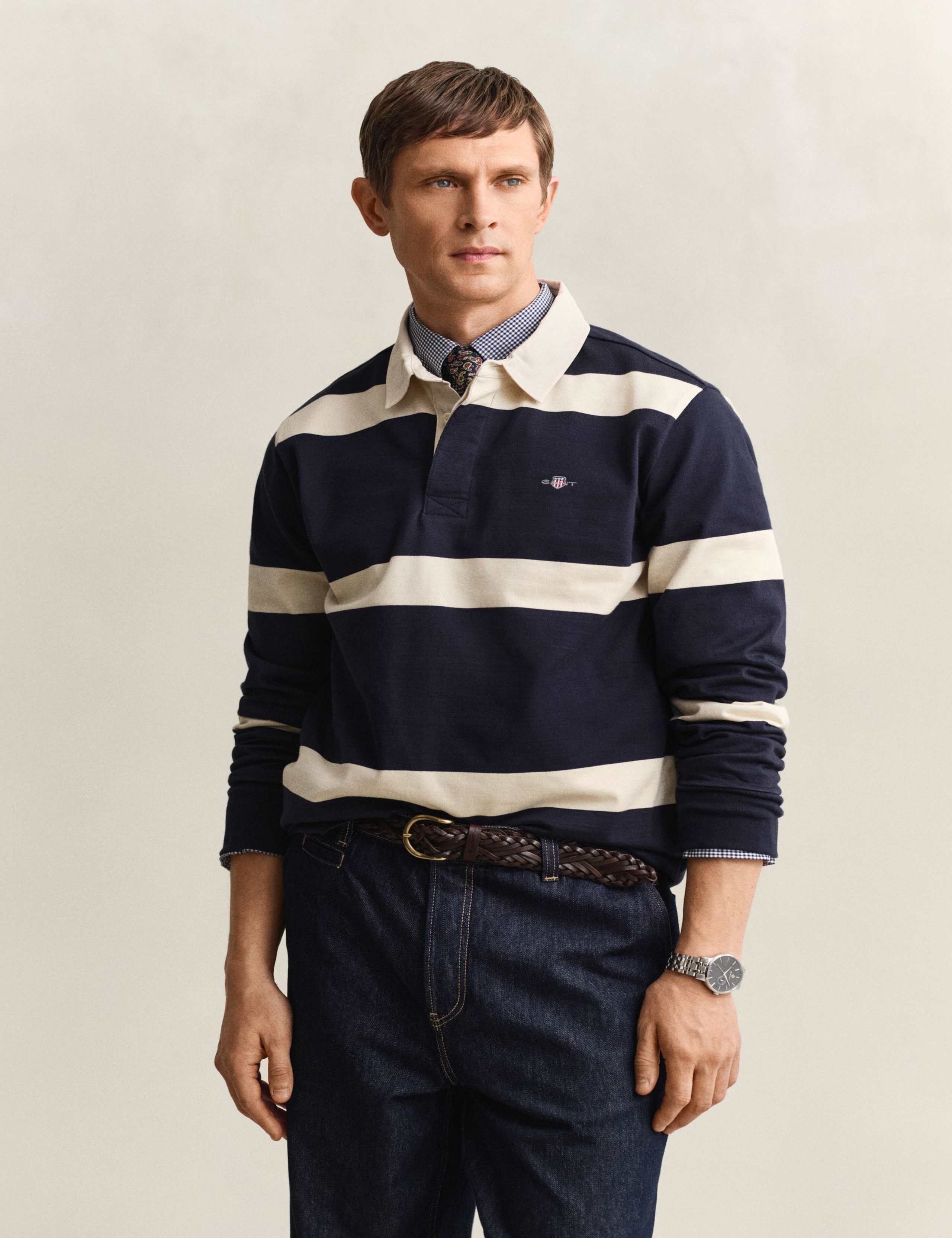 Pure Cotton Striped Rugby Shirt 1 of 5