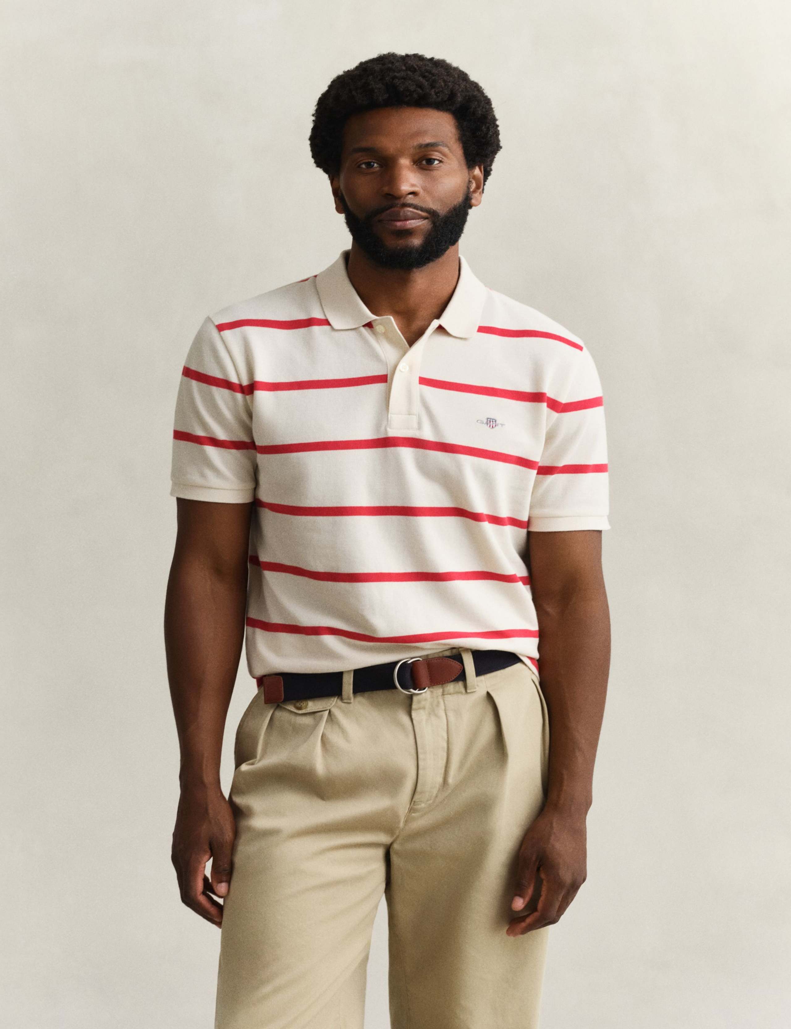 Pure Cotton Striped Polo Shirt 1 of 5