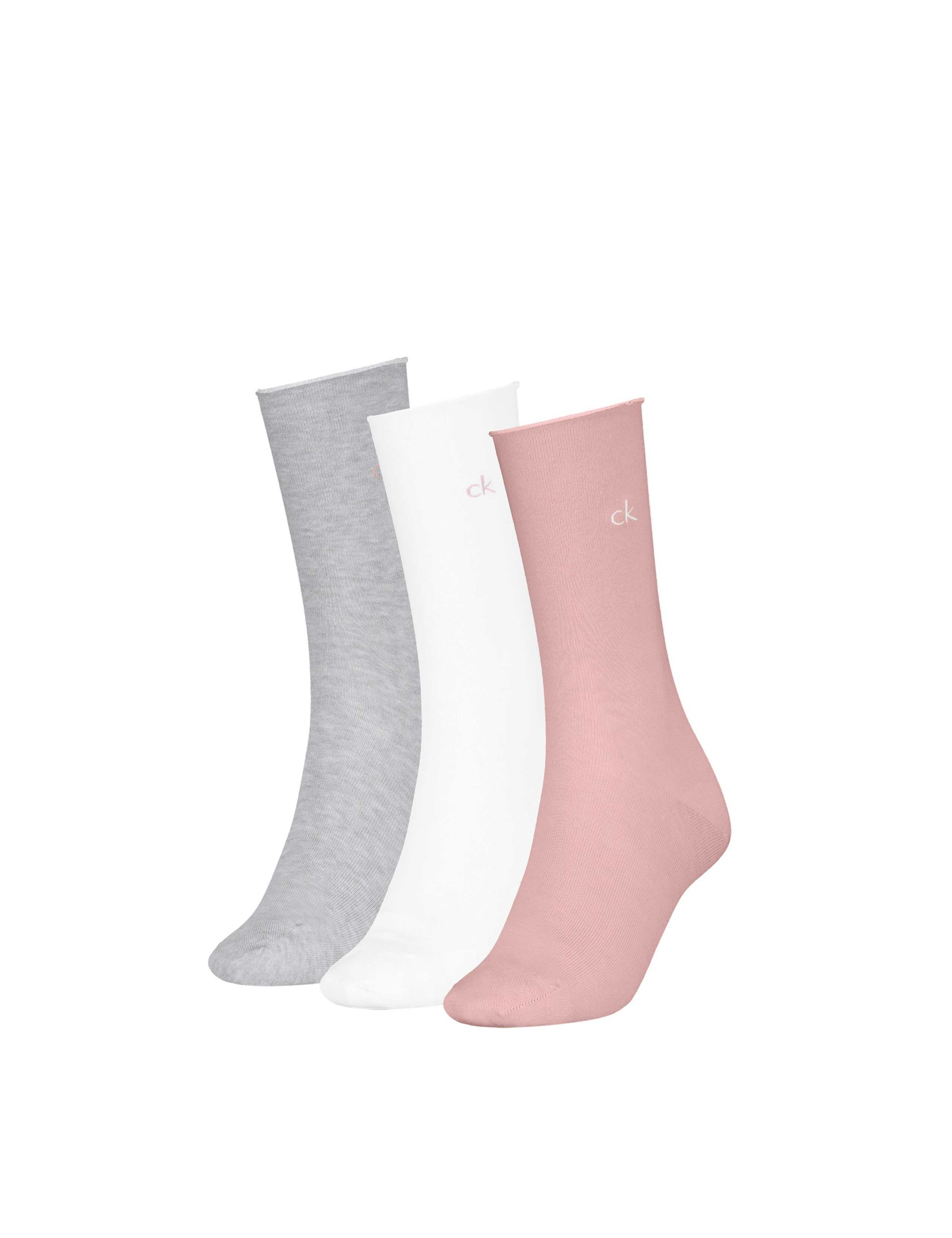 3 Pack Cotton Rich Rolled Top Ankle High Socks 1 of 1
