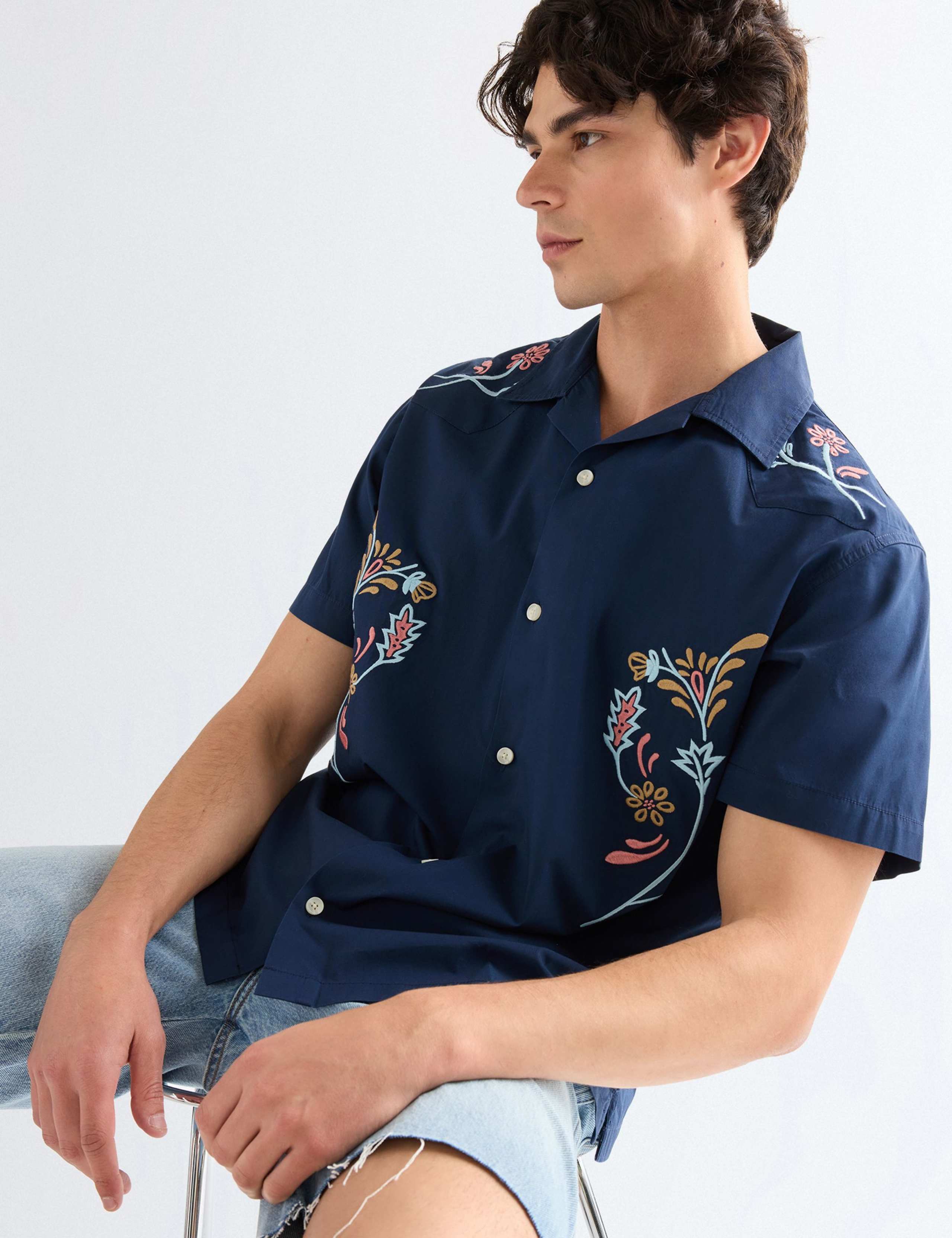 Regular Fit Pure Cotton Floral Short Sleeve Shirt 6 of 7