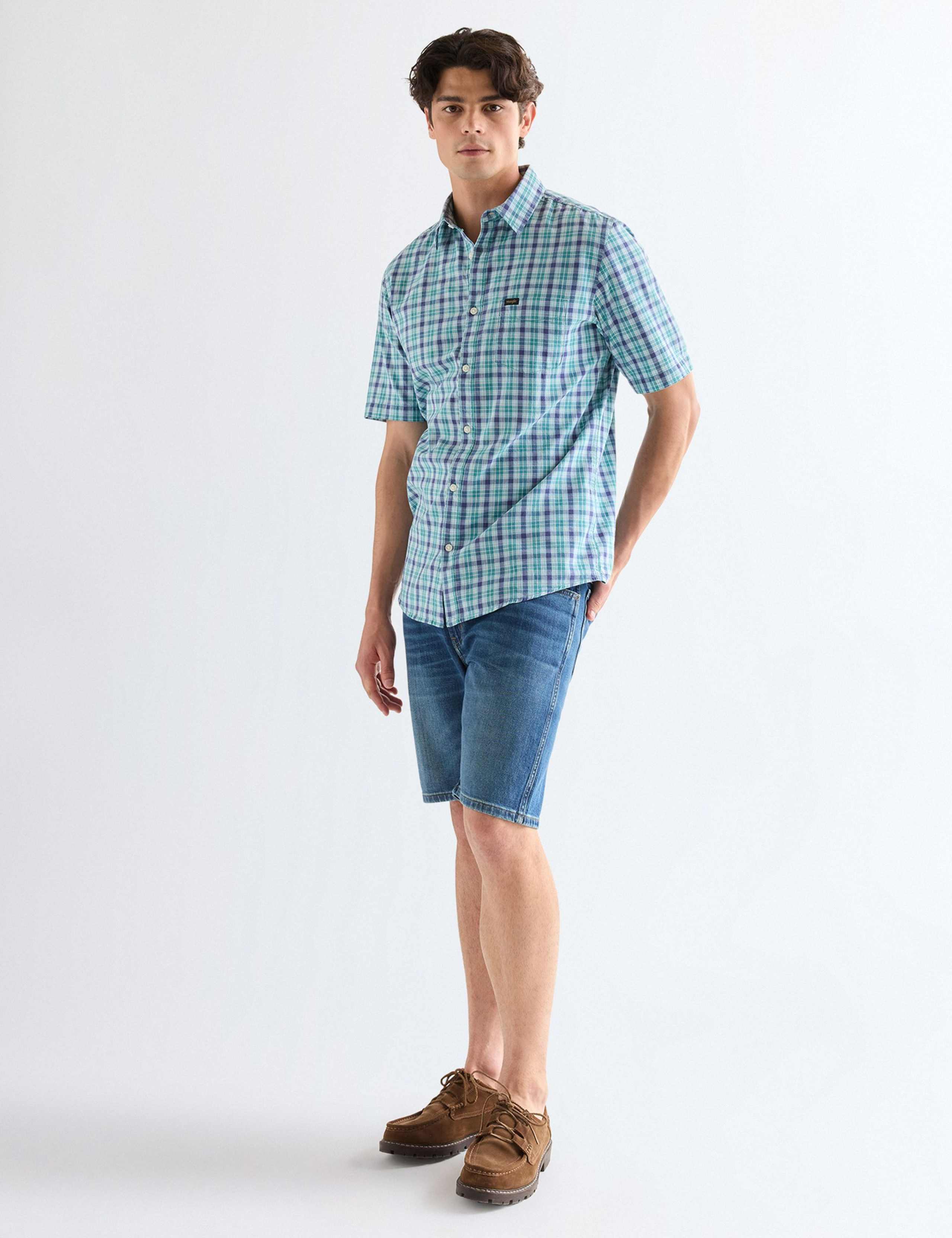 5 Pocket Stretch Denim Shorts 3 of 6