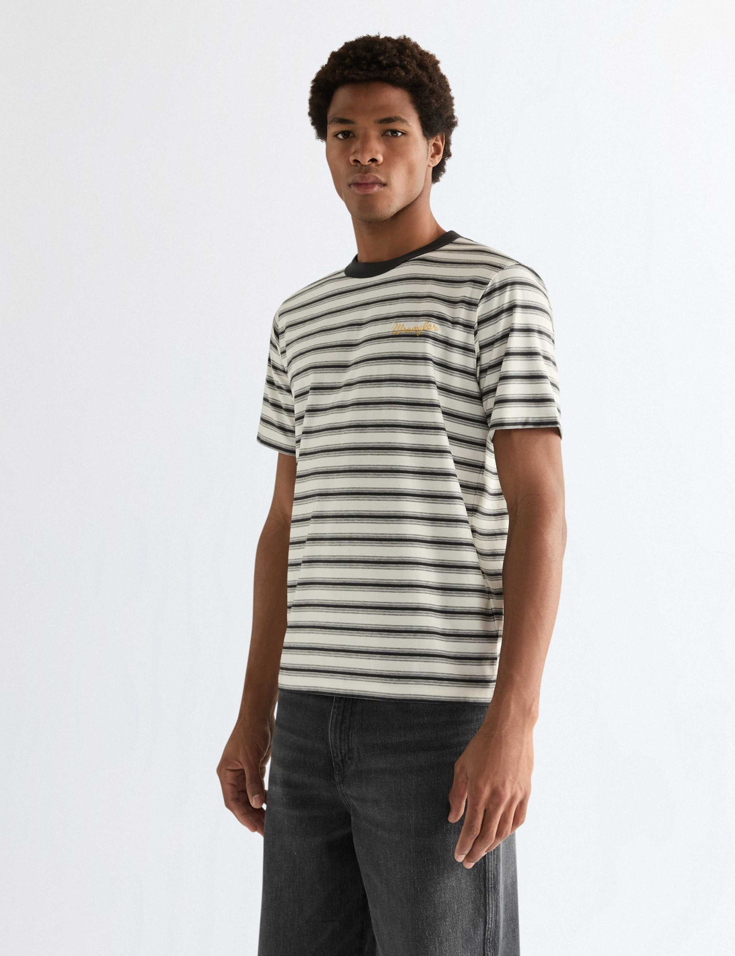 Pure Cotton Striped Crew Neck T-Shirt 1 of 6
