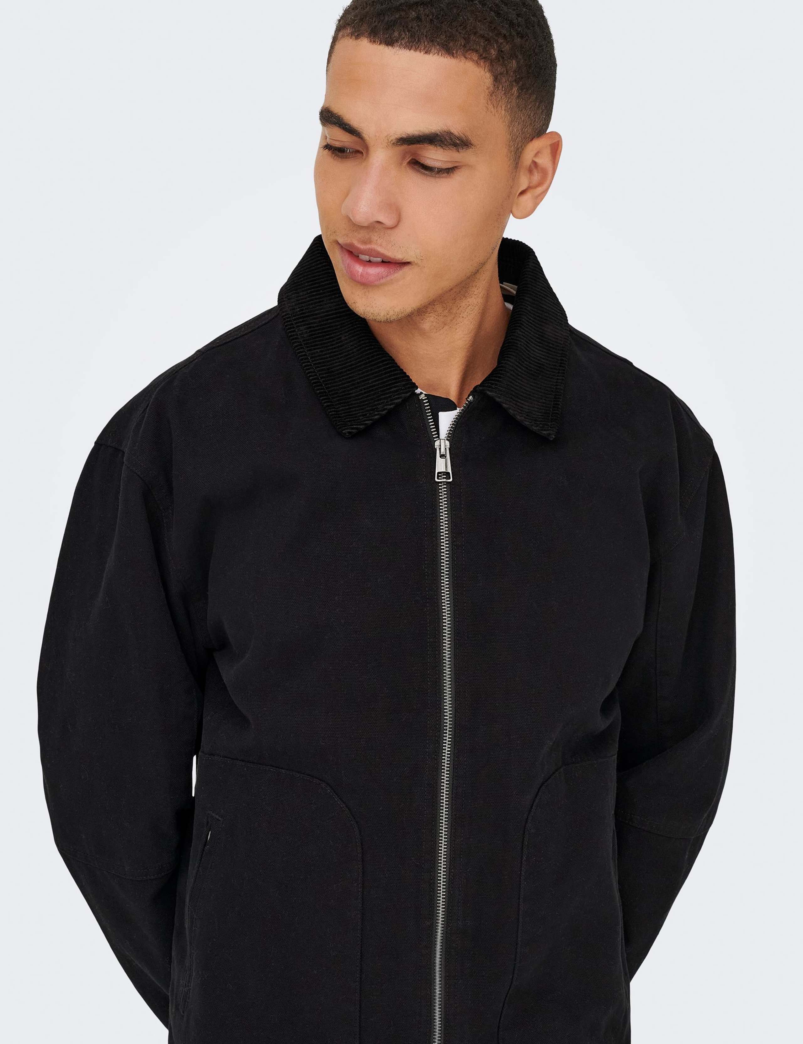 Pure Cotton Corduroy Collar Harrington Jacket 3 of 5