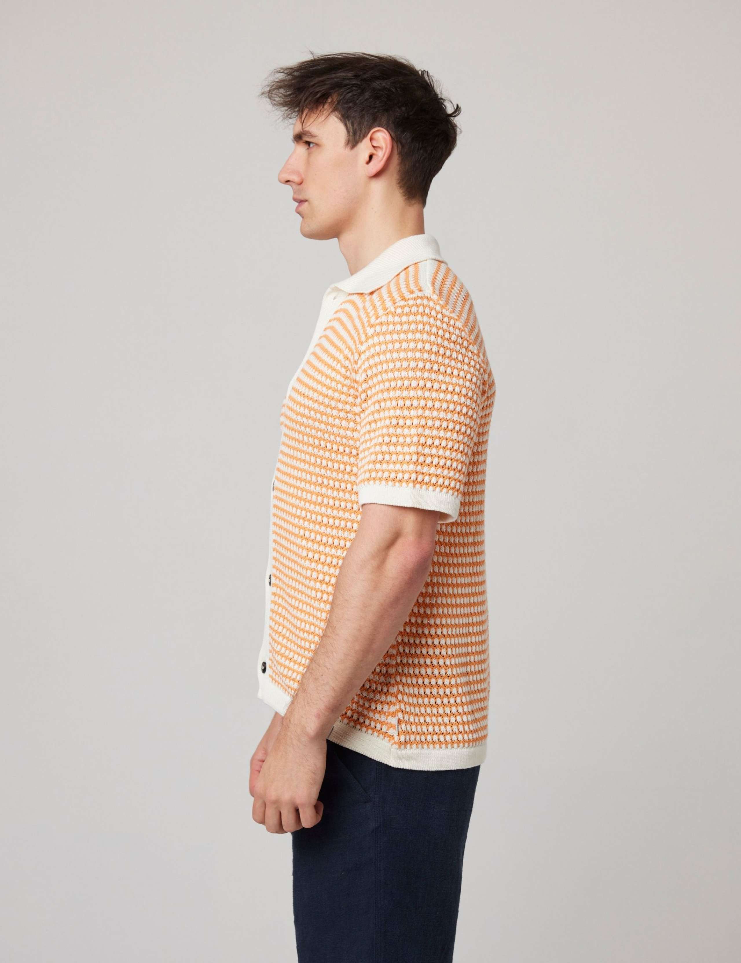 Pure Cotton Striped Knitted Shirt 4 of 6