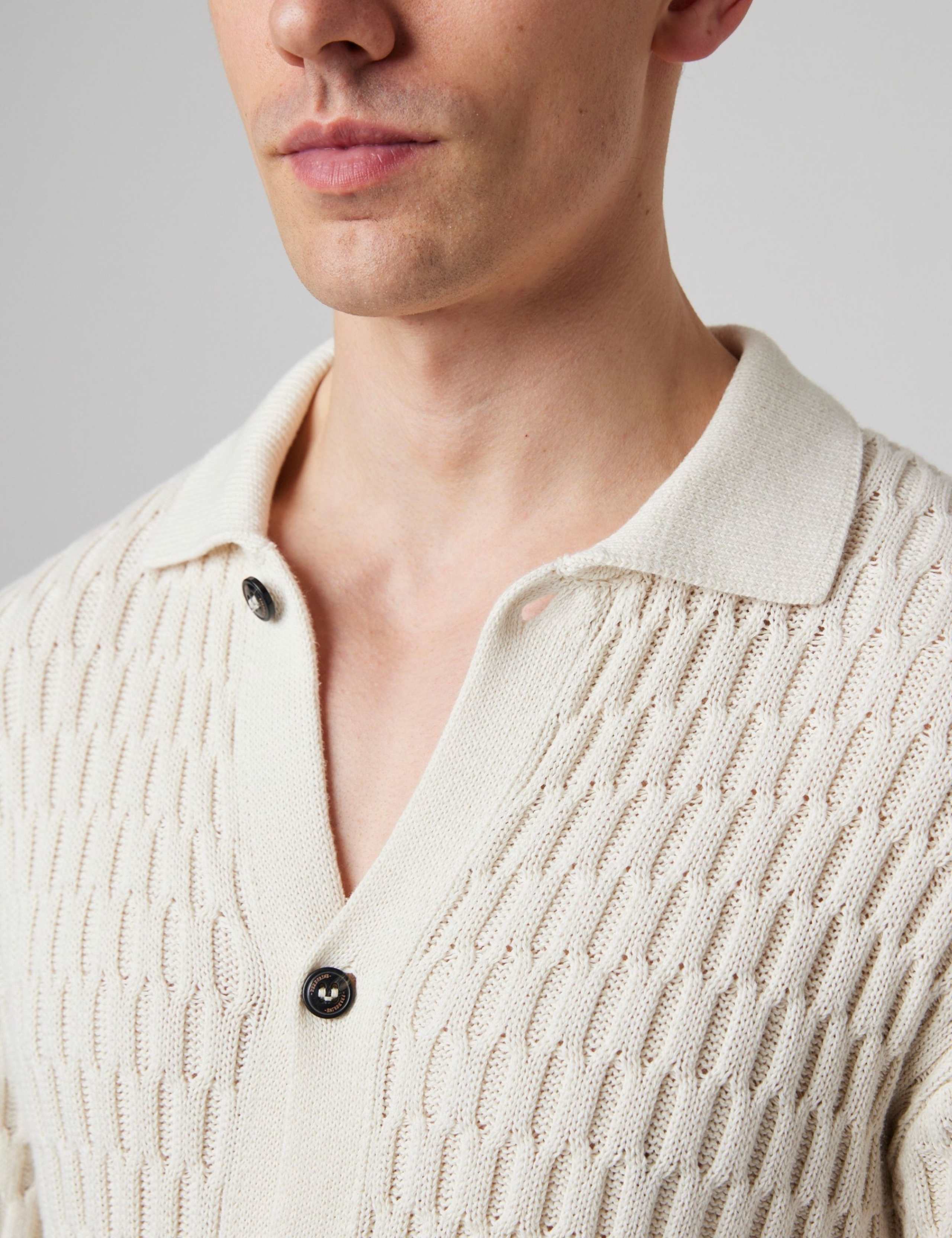 Pure Cotton Textured Knitted Shirt 3 of 6