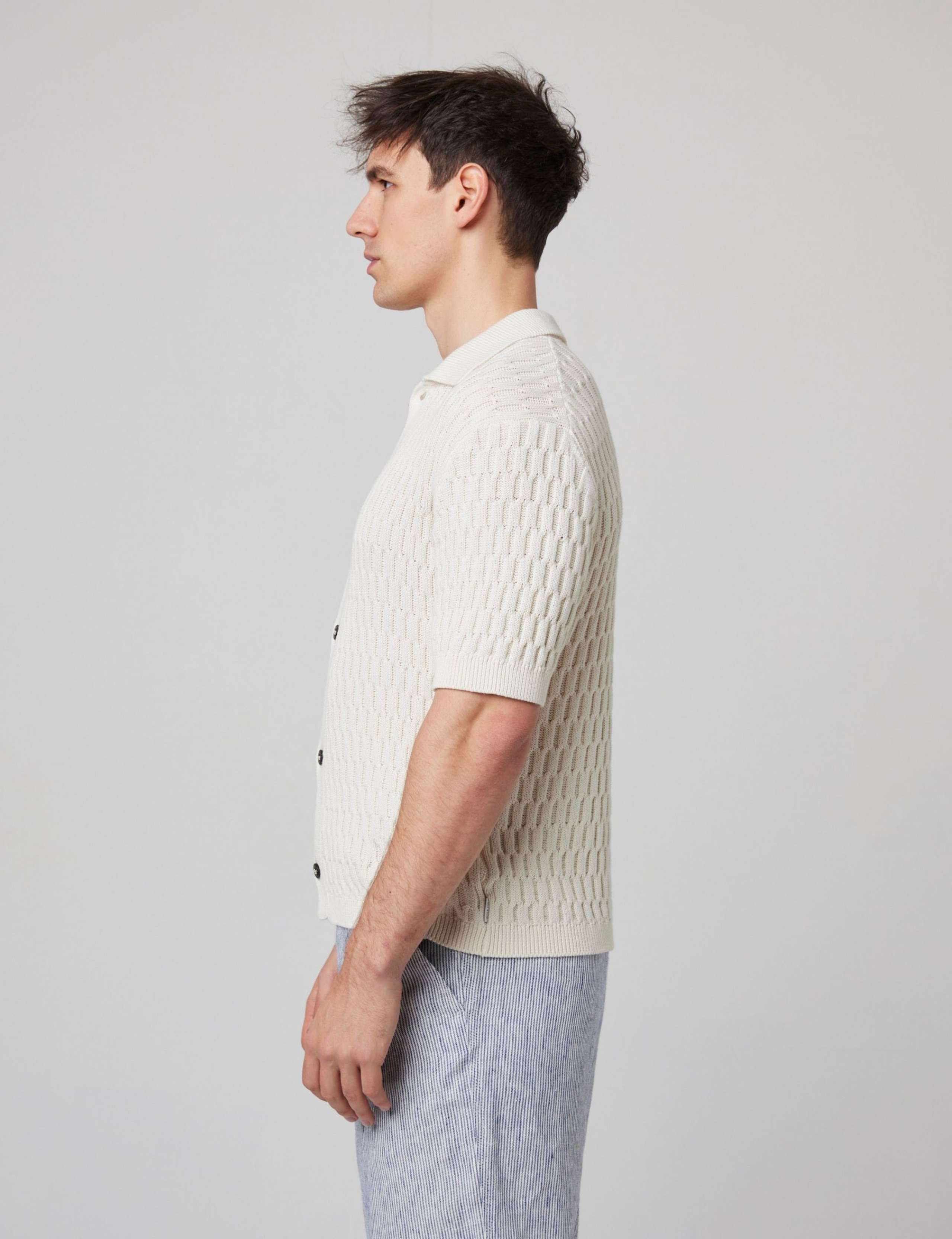 Pure Cotton Textured Knitted Shirt 4 of 6