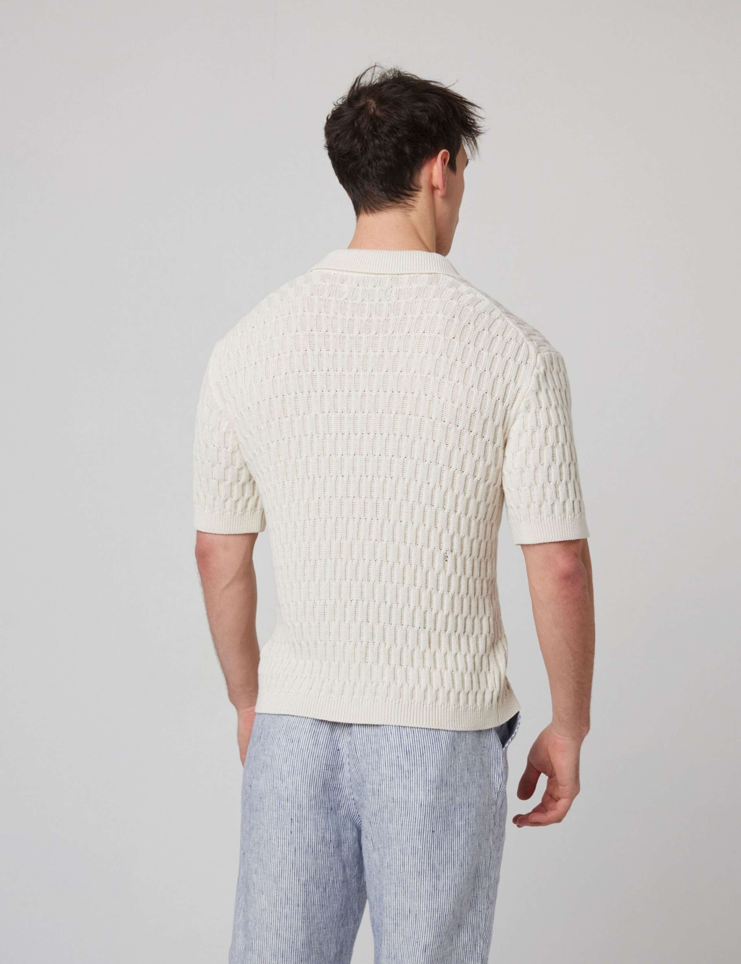 Pure Cotton Textured Knitted Shirt 5 of 6