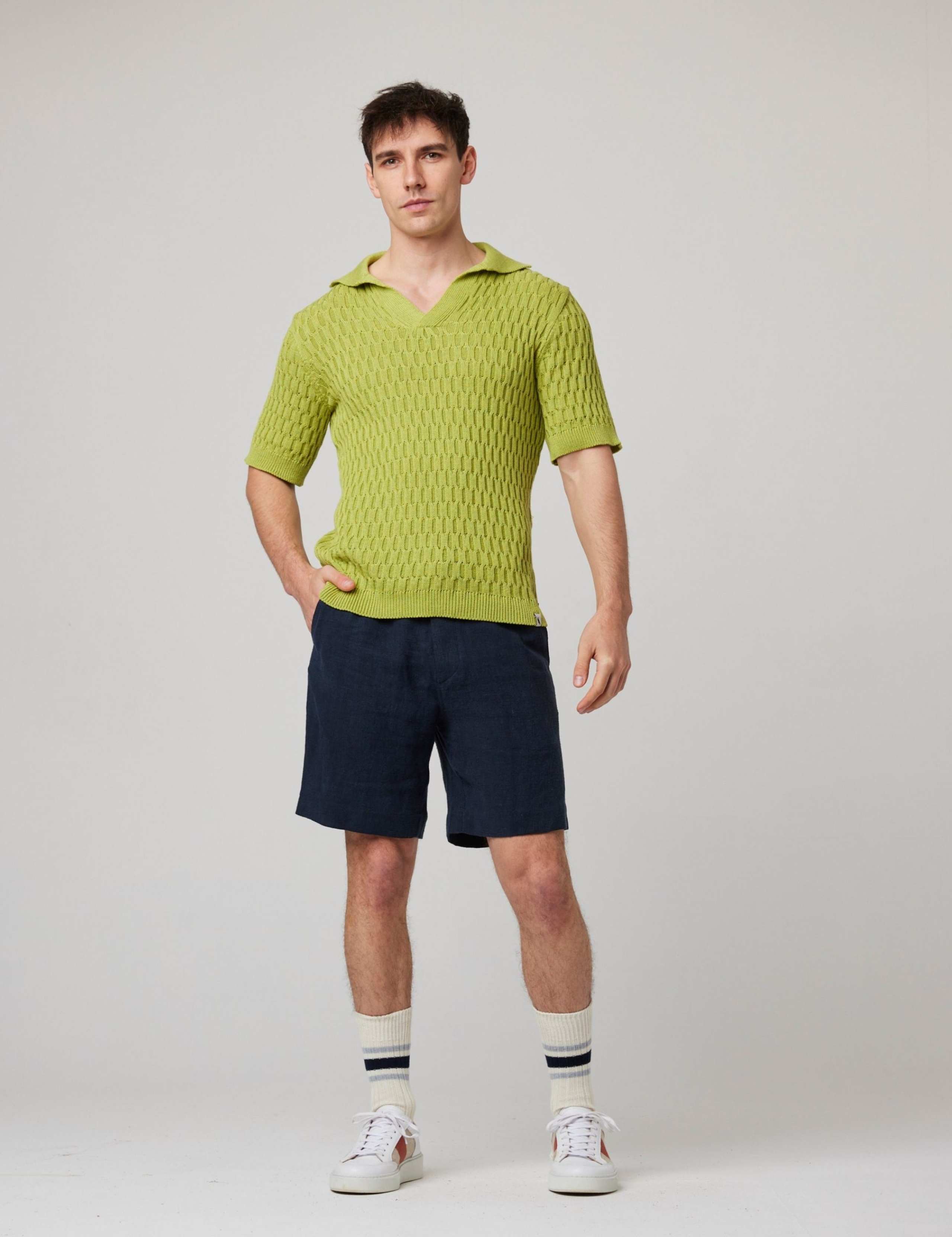 Pure Cotton Textured Knitted Polo Shirt 2 of 6
