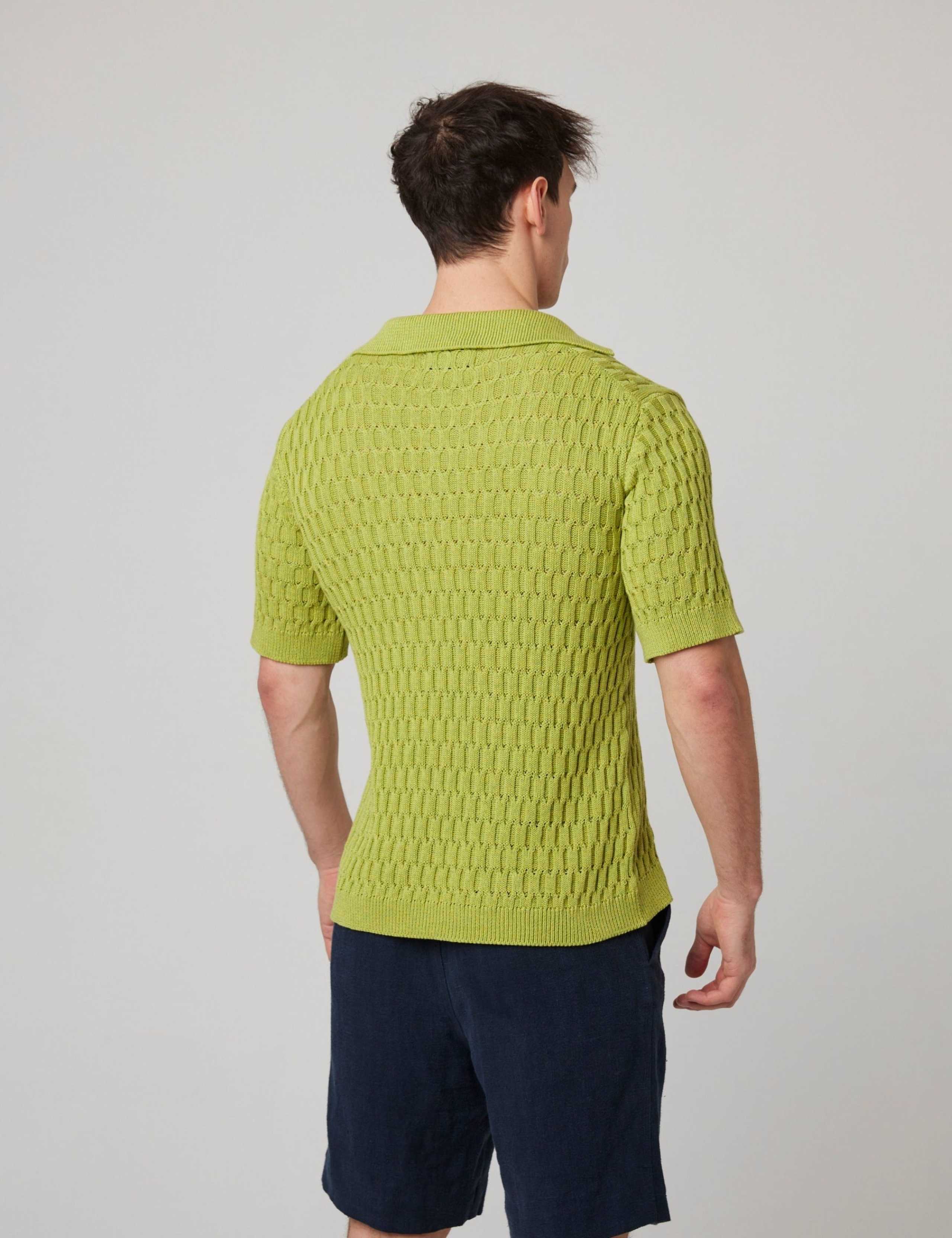 Pure Cotton Textured Knitted Polo Shirt 5 of 6