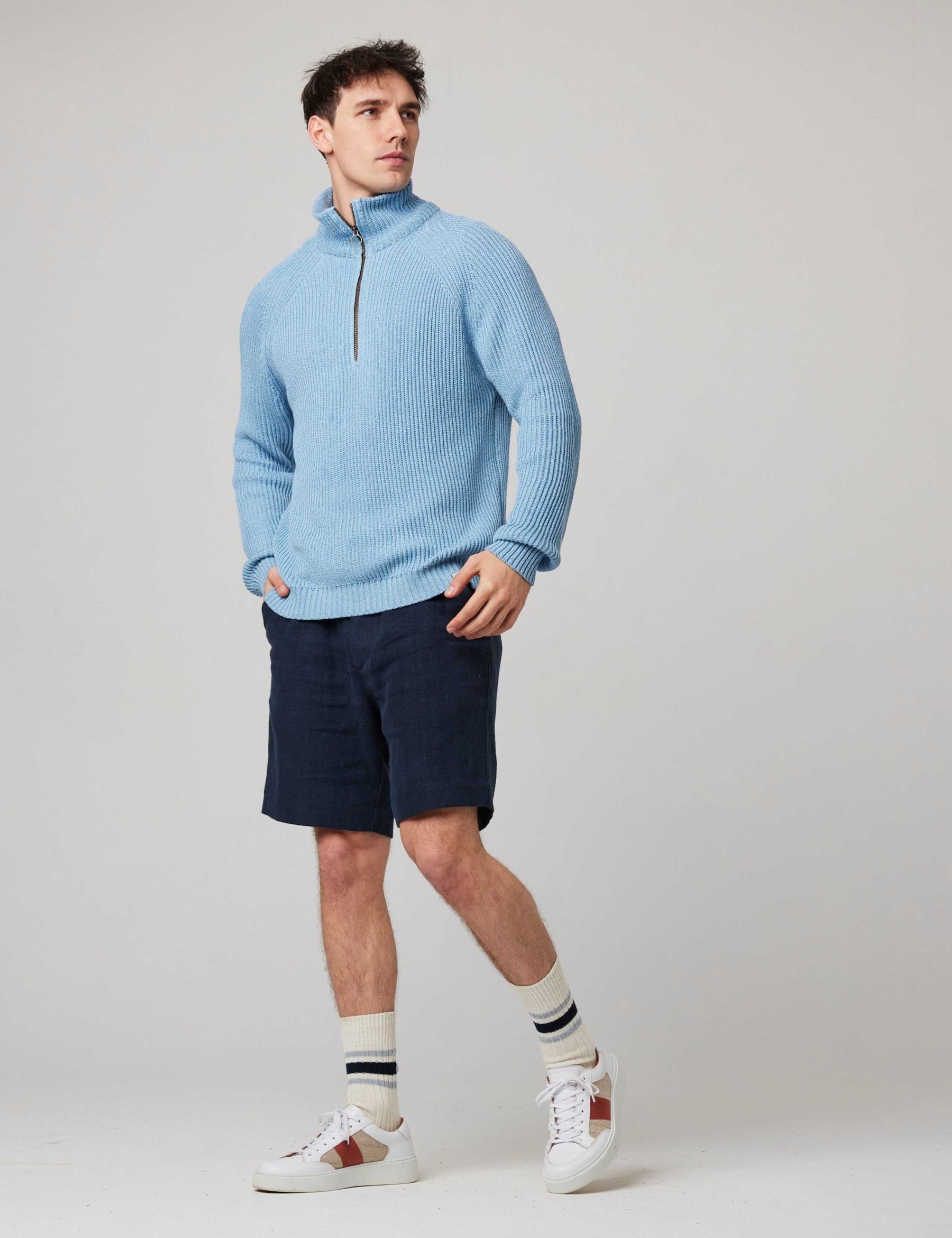 Pure Cotton Ribbed Quarter Zip Jumper 2 of 6