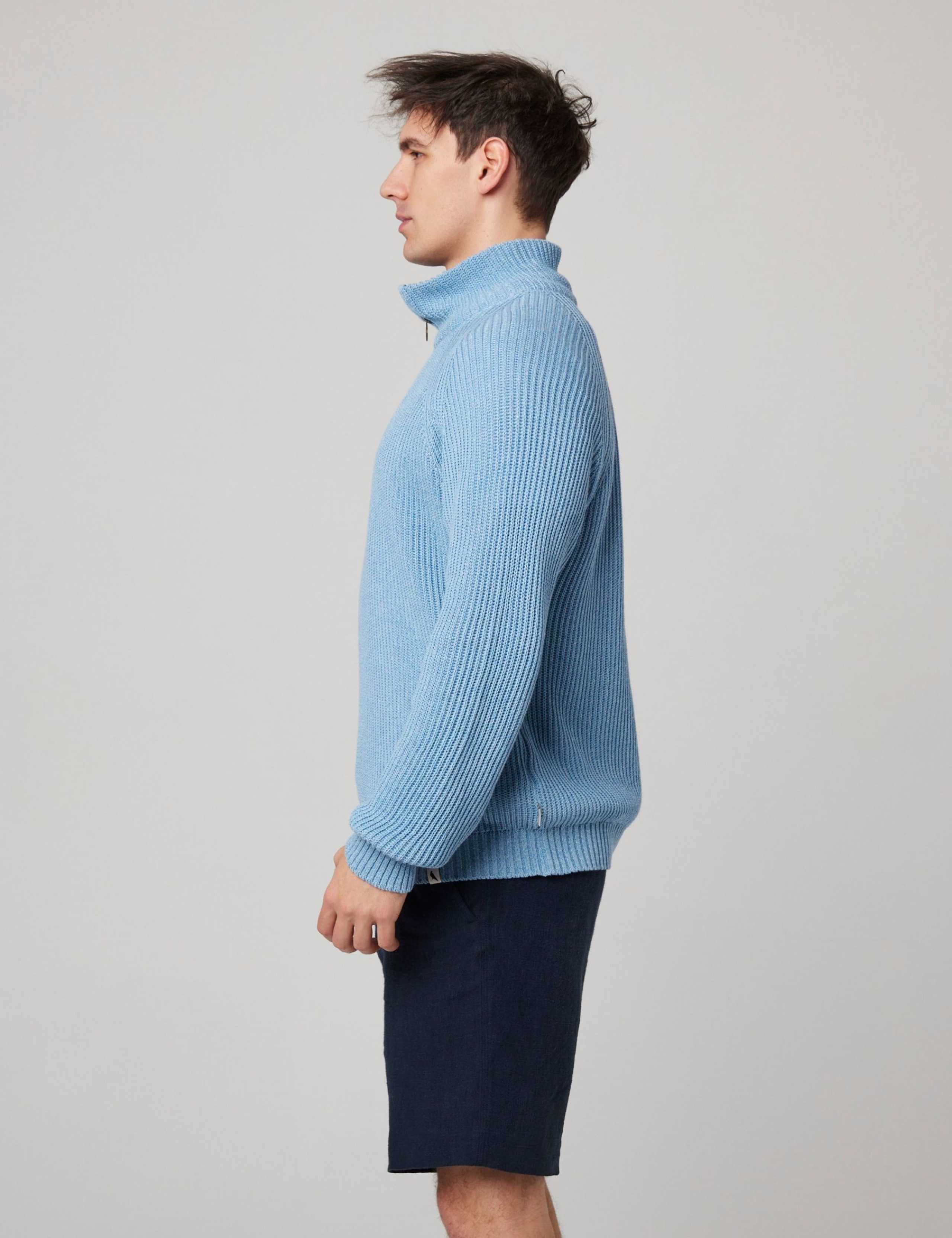 Pure Cotton Ribbed Quarter Zip Jumper 4 of 6