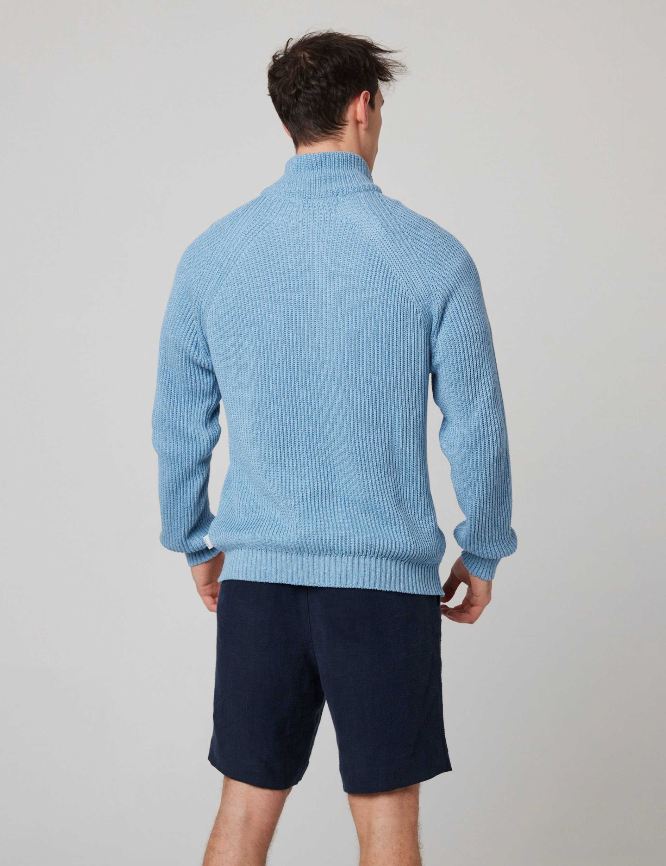 Pure Cotton Ribbed Quarter Zip Jumper 5 of 6