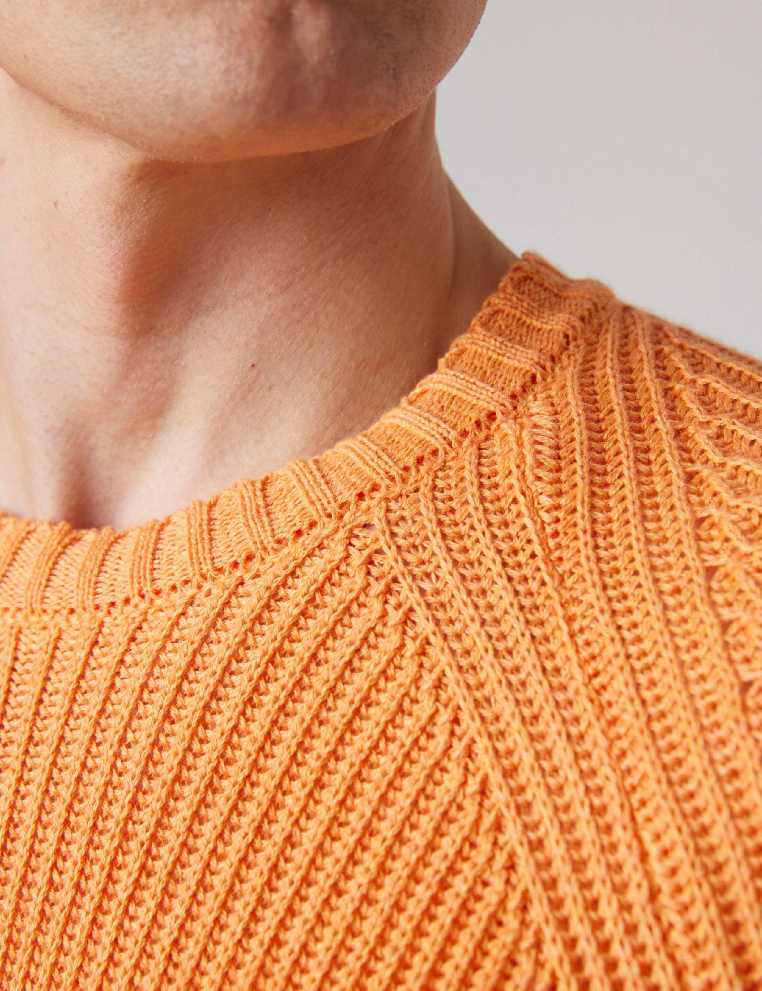 Pure Cotton Textured Crew Neck Jumper 3 of 6