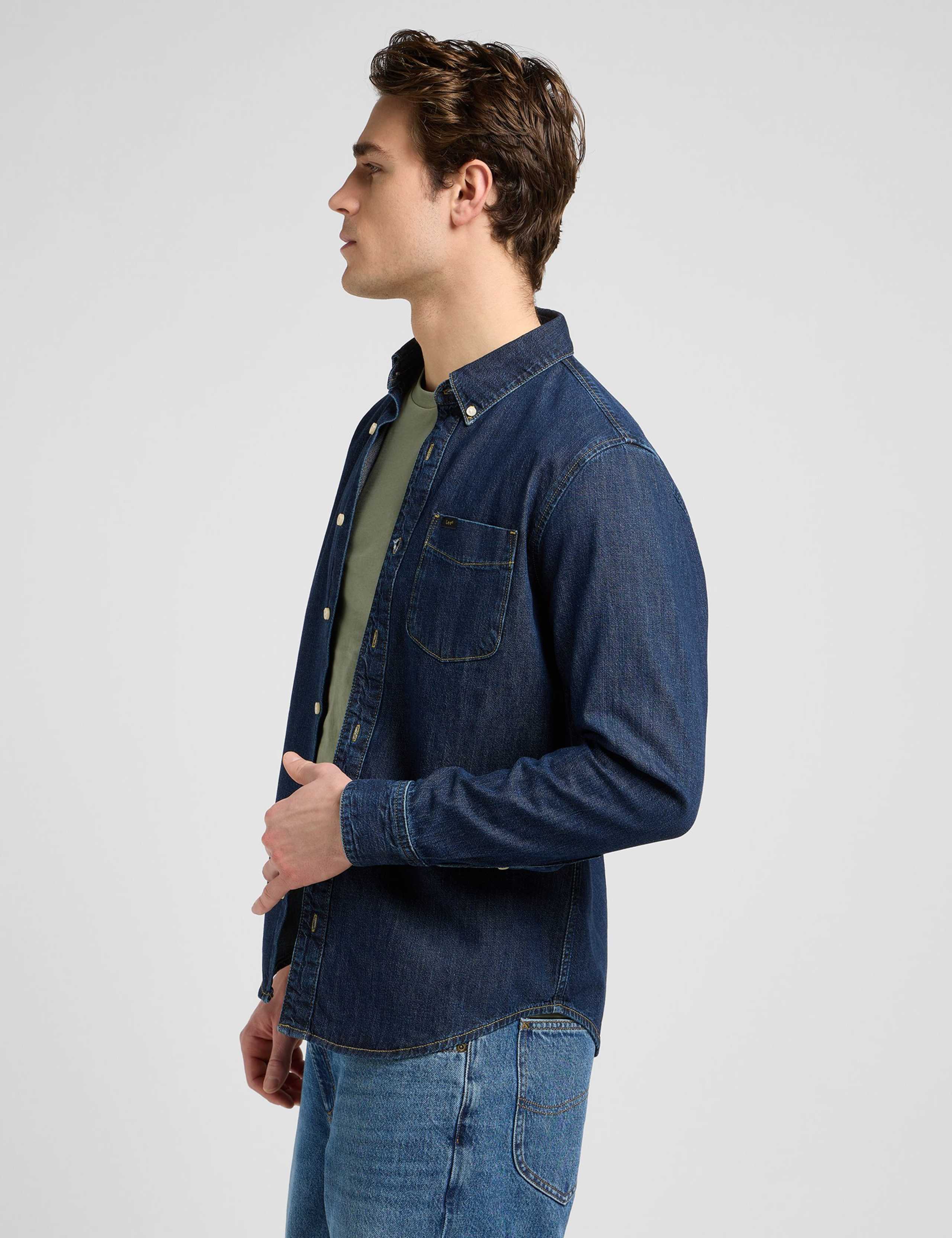 Regular Fit Denim Button Down Shirt 4 of 6