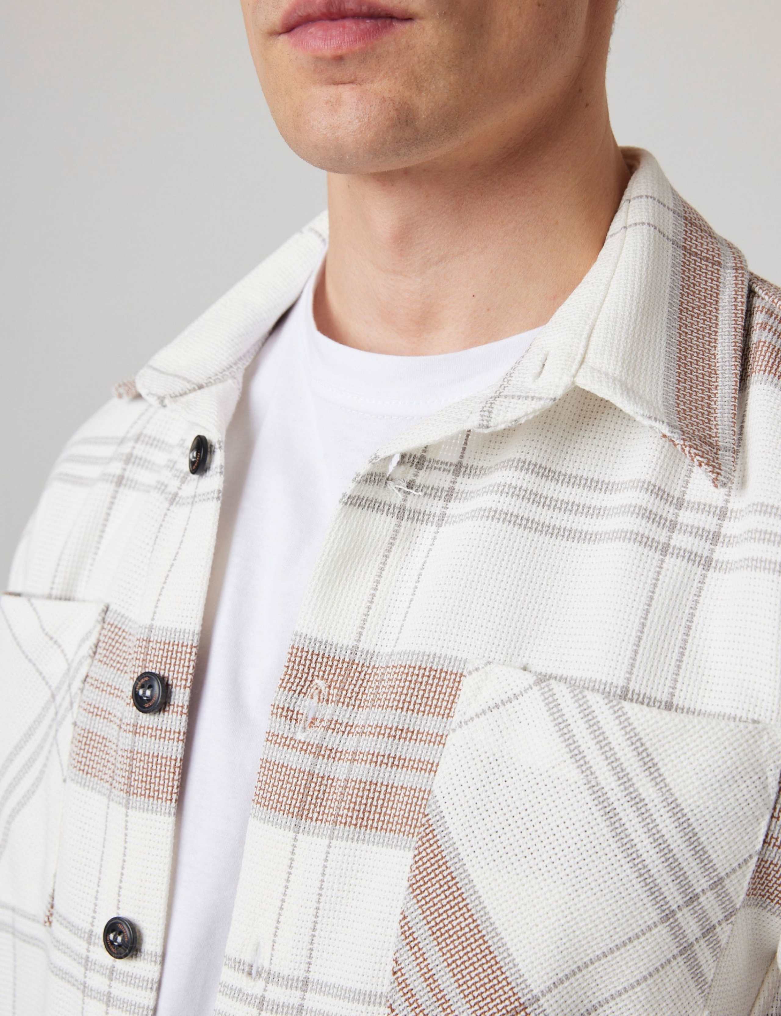 Relaxed Fit Pure Cotton Checked Overshirt 3 of 6