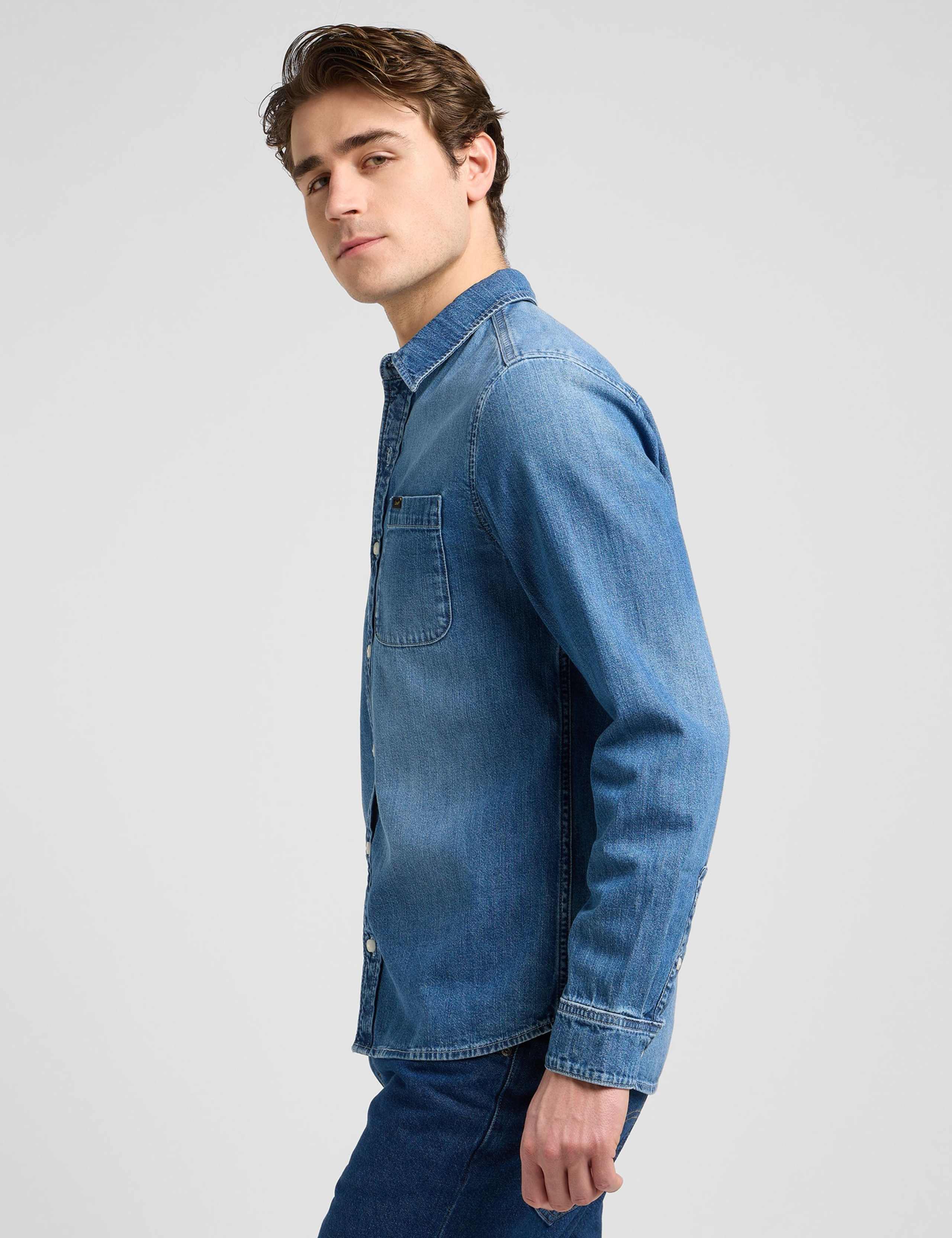 Leesure Regular Fit Pure Cotton Denim Shirt 3 of 6